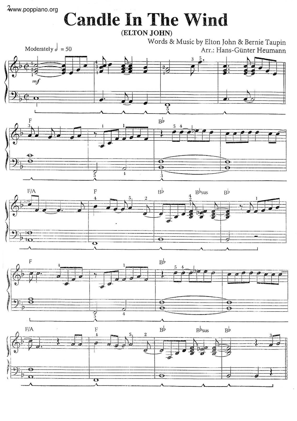 Candle In The Wind Score