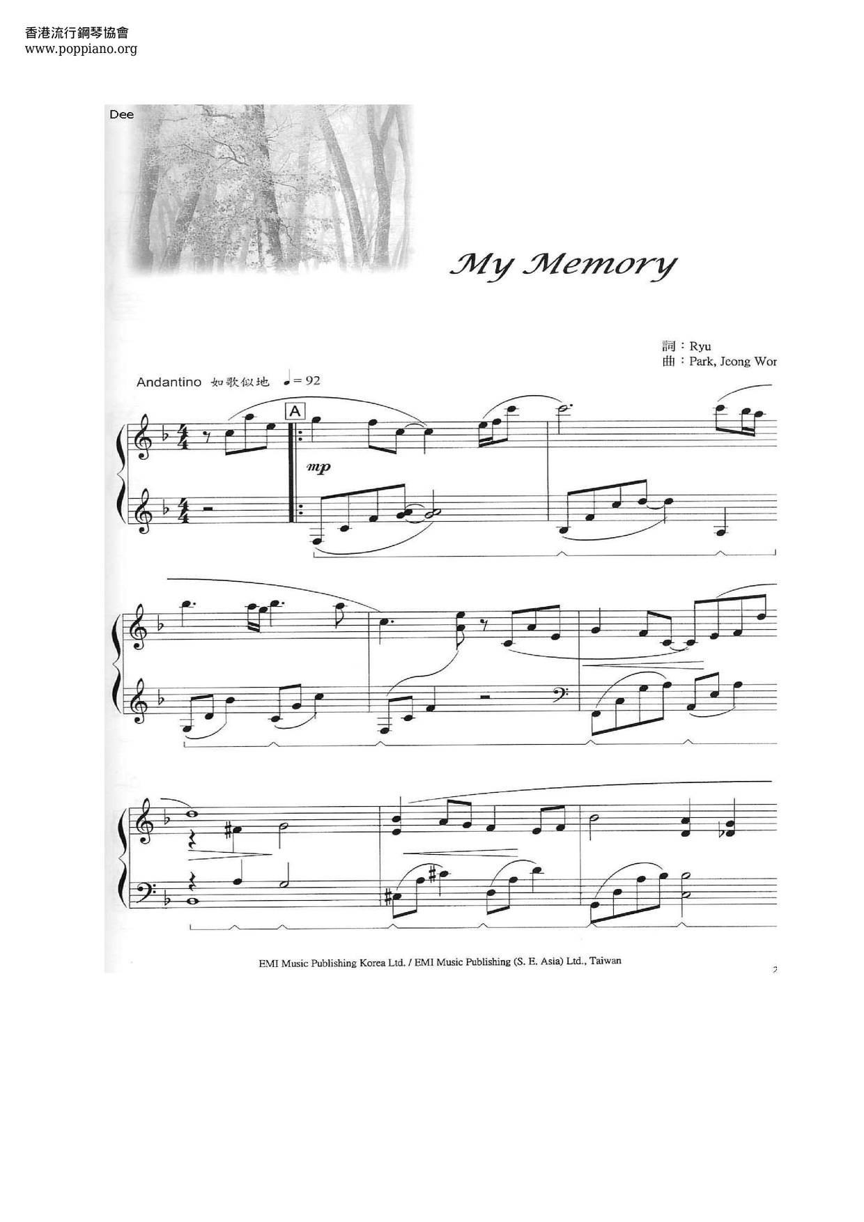 Winter Sonata - My Memory Score