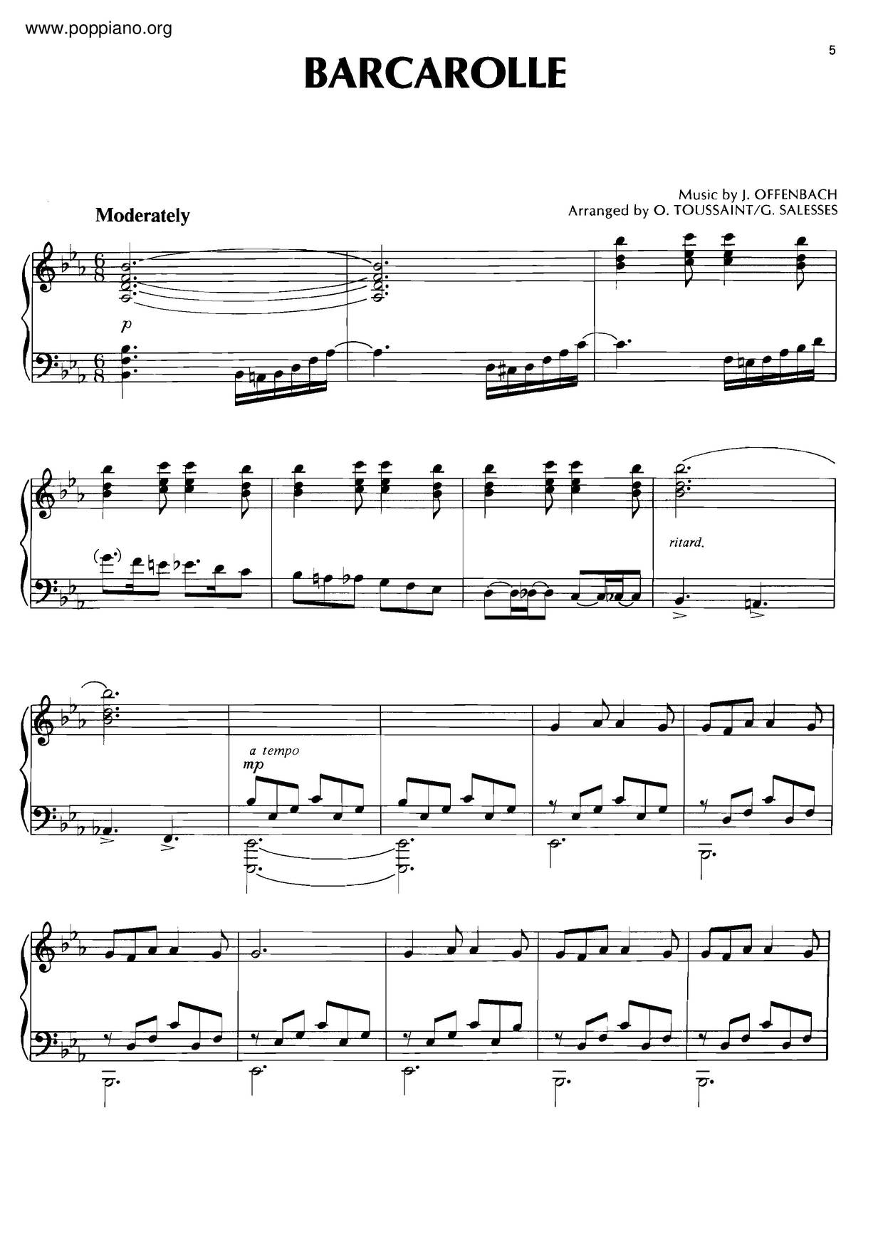 Barcarolle琴譜