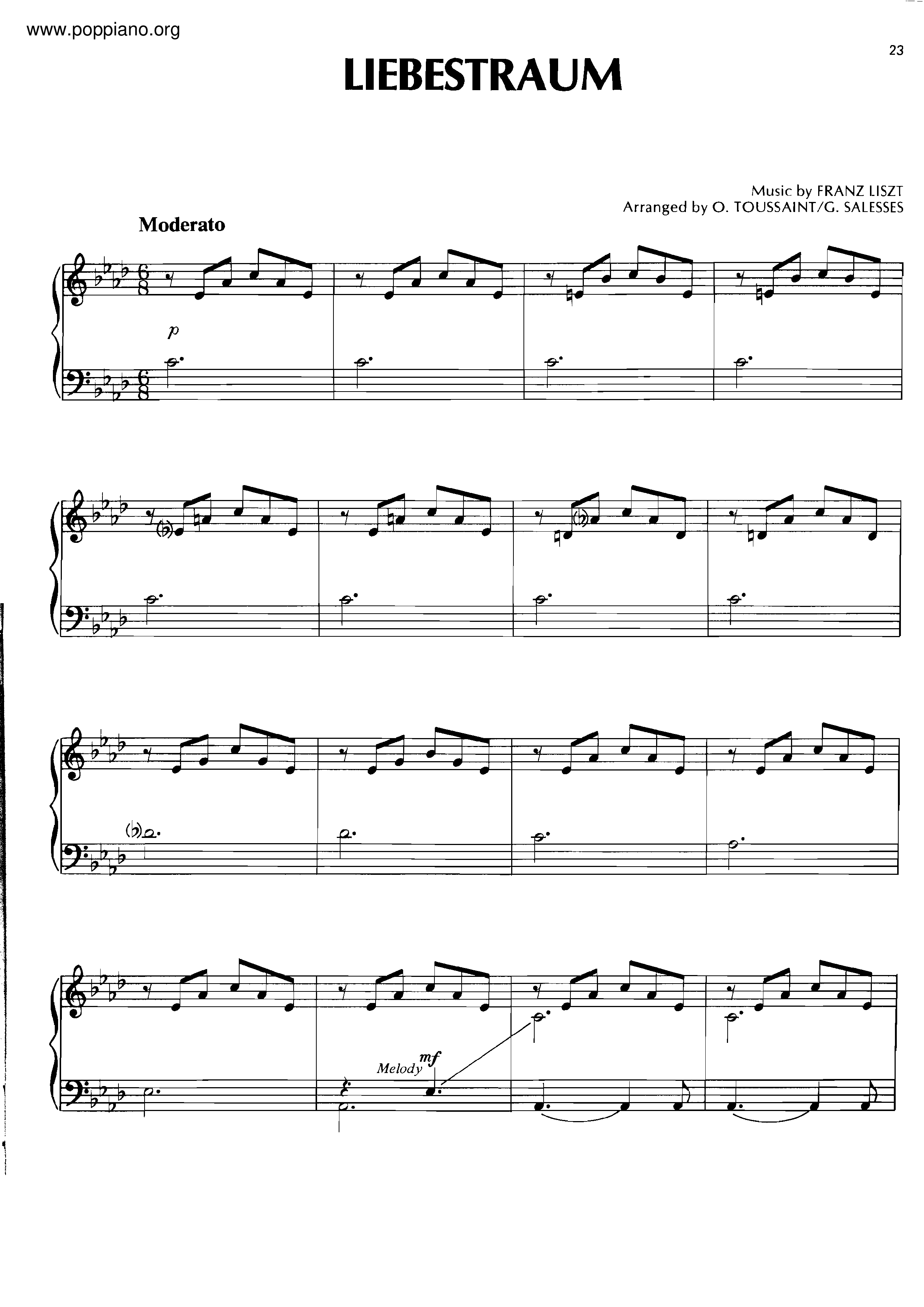 Liebestraum No. 3 in A-Flat Major, S. 541 / 3ピアノ譜