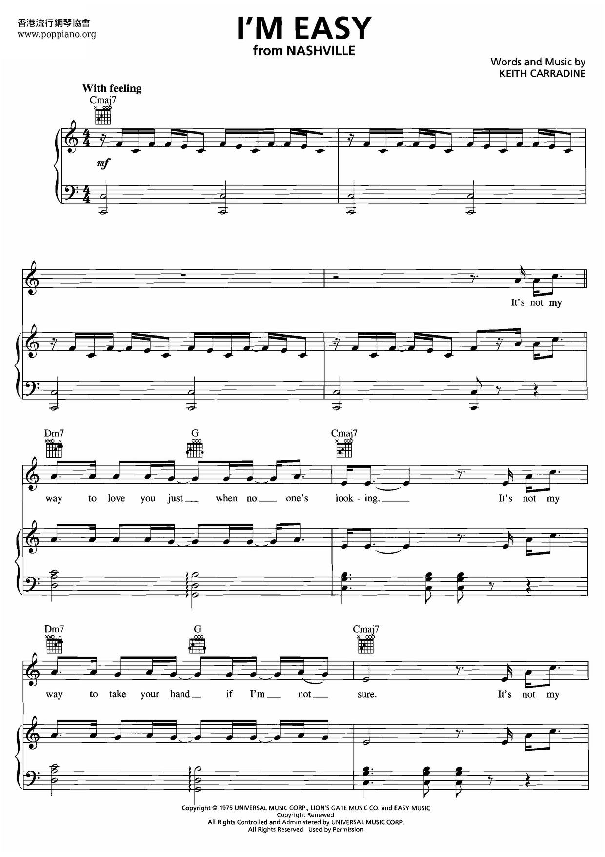 Nashville - I'm Easy Score