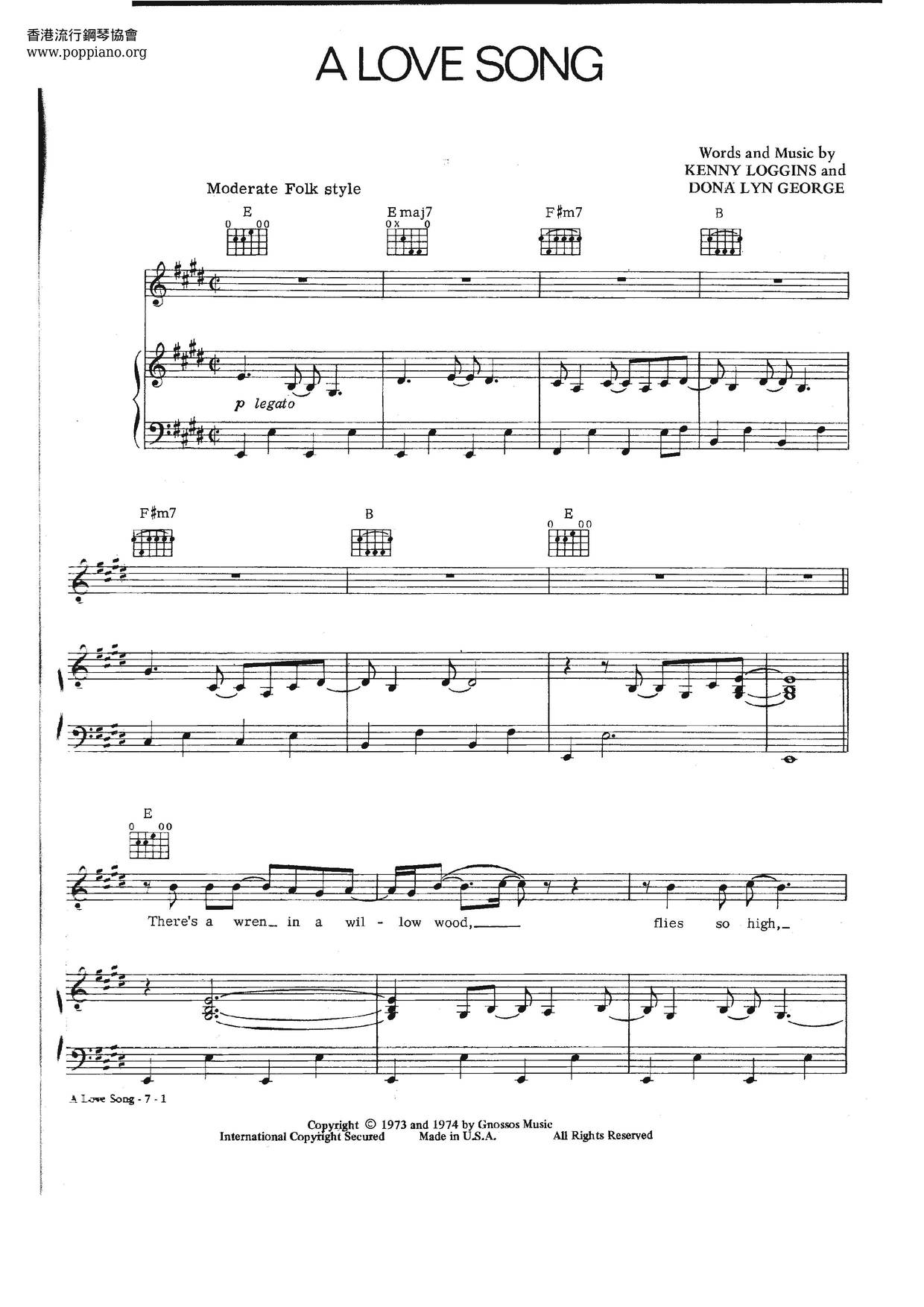 A Love Song Score