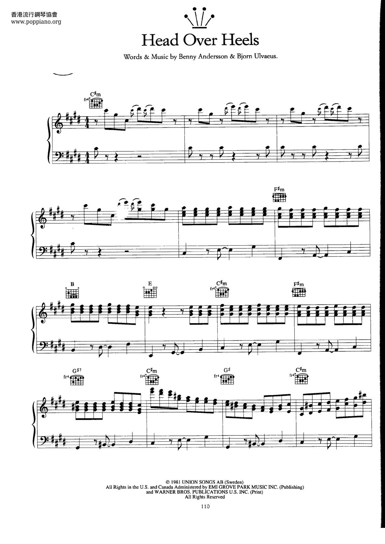 Tears For Fears - Head Over Heels - Sheet Music For Trumpet