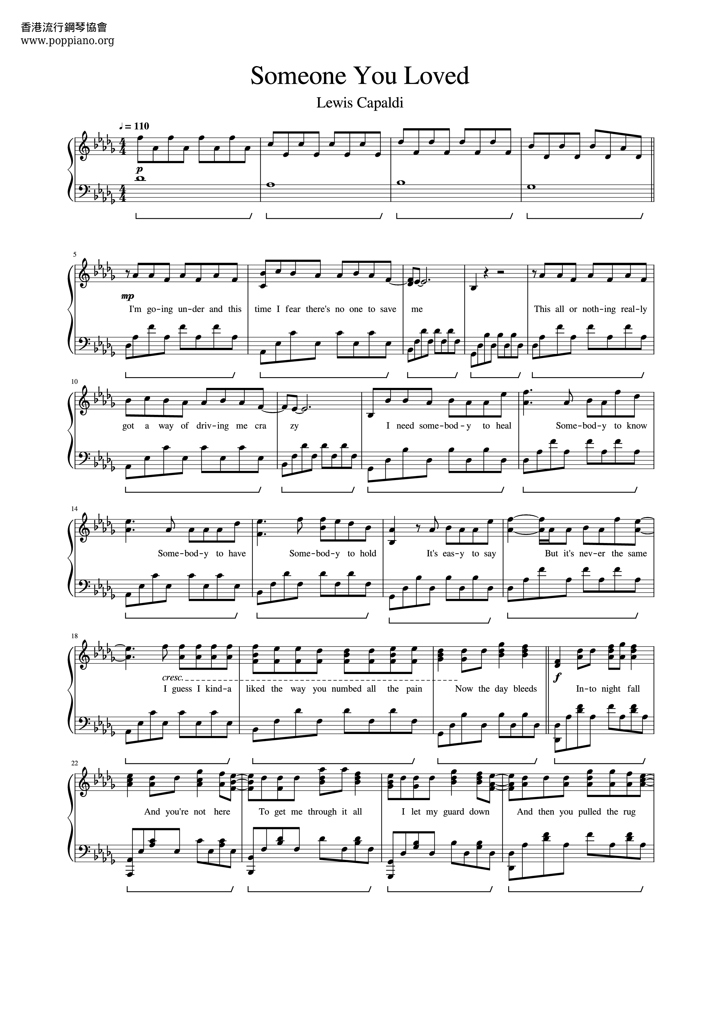 Someone You Loved Score