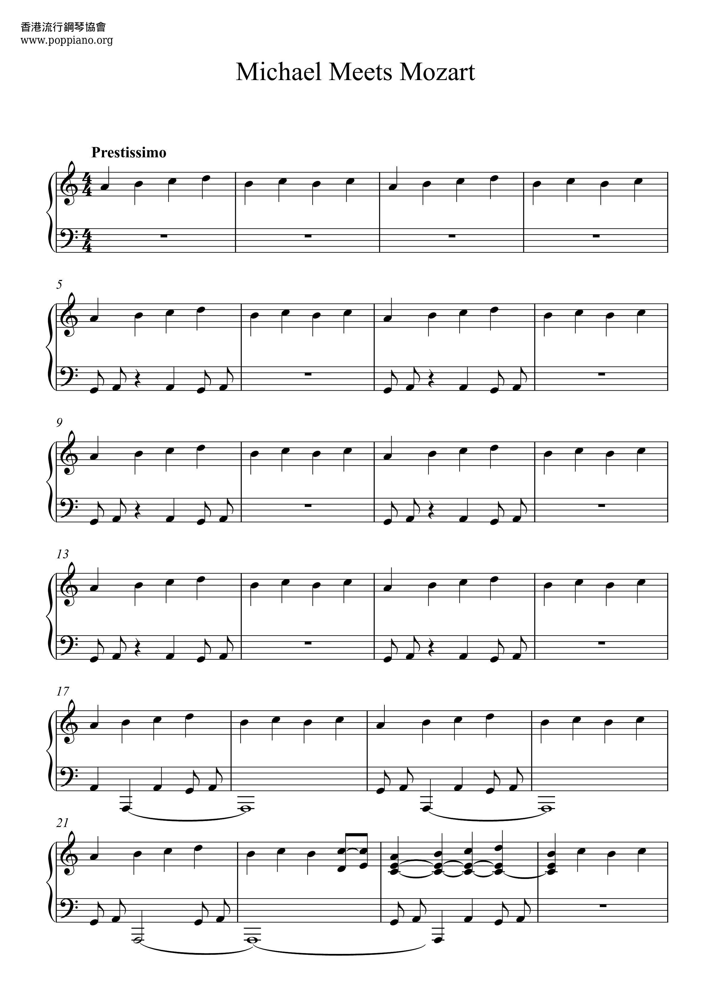 Michael Meets Mozart Score