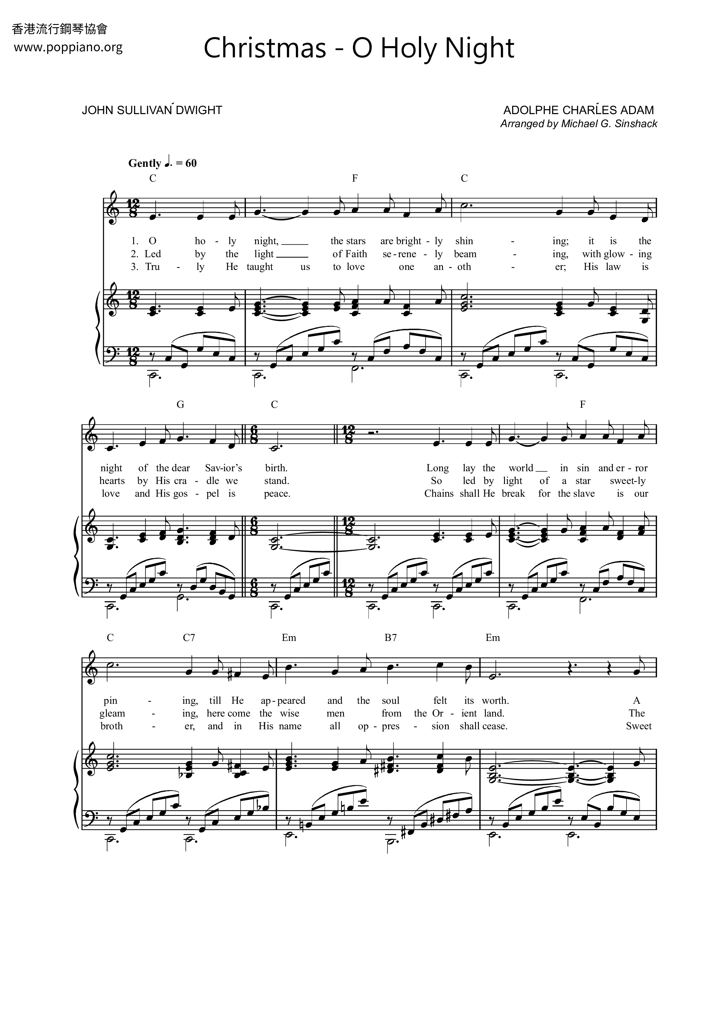 Beautiful Sheet Music for O Holy Night - Free Download!