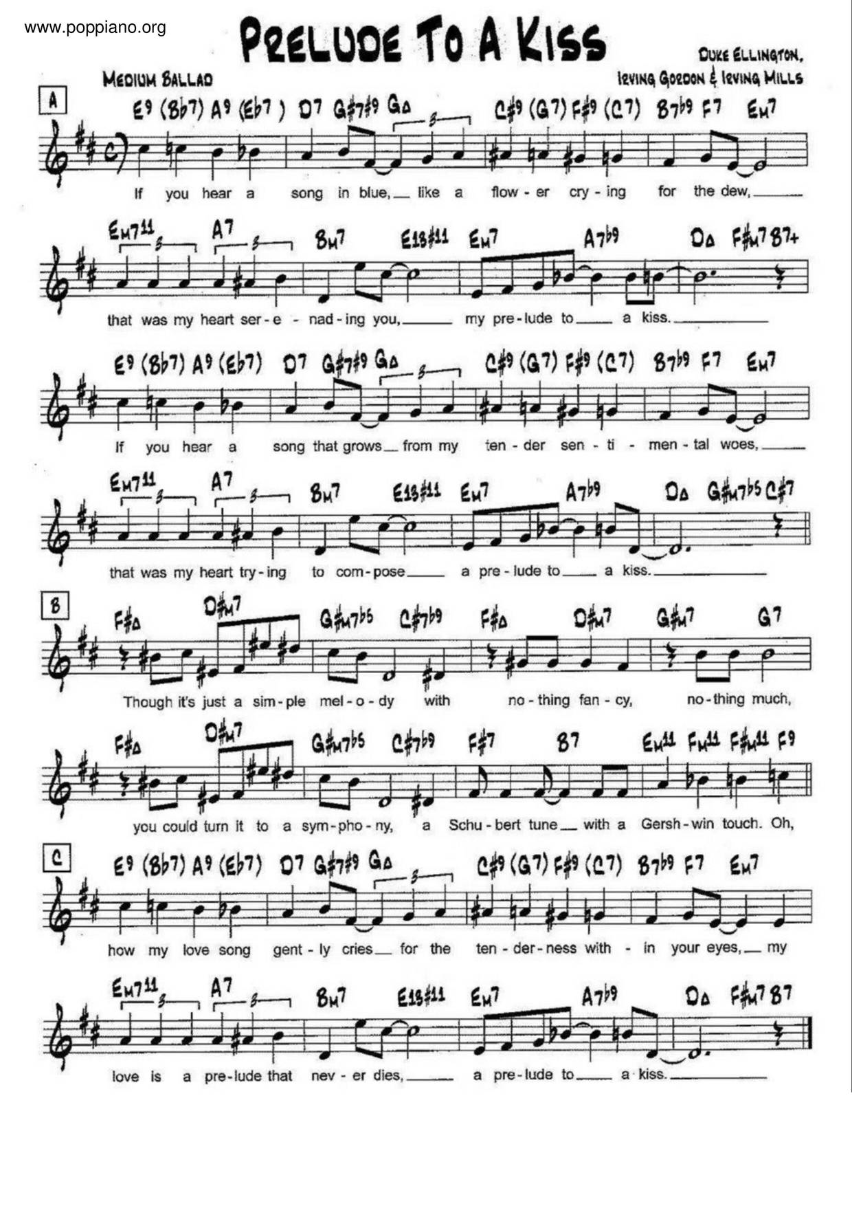 Prelude To A Kiss Score