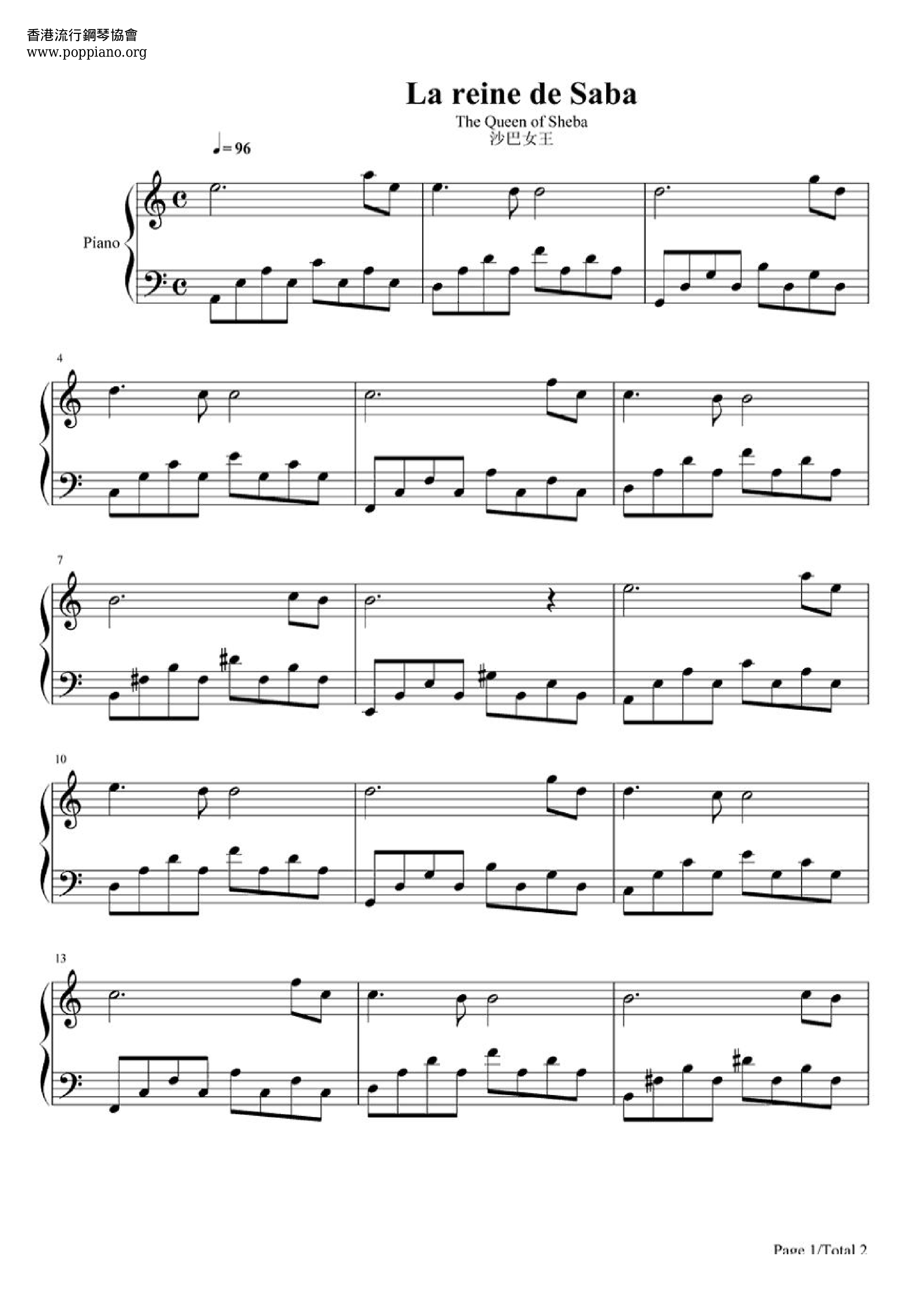 Sylvie VartanLa Reine De Saba Sheet Music pdf, Free Score Download ★