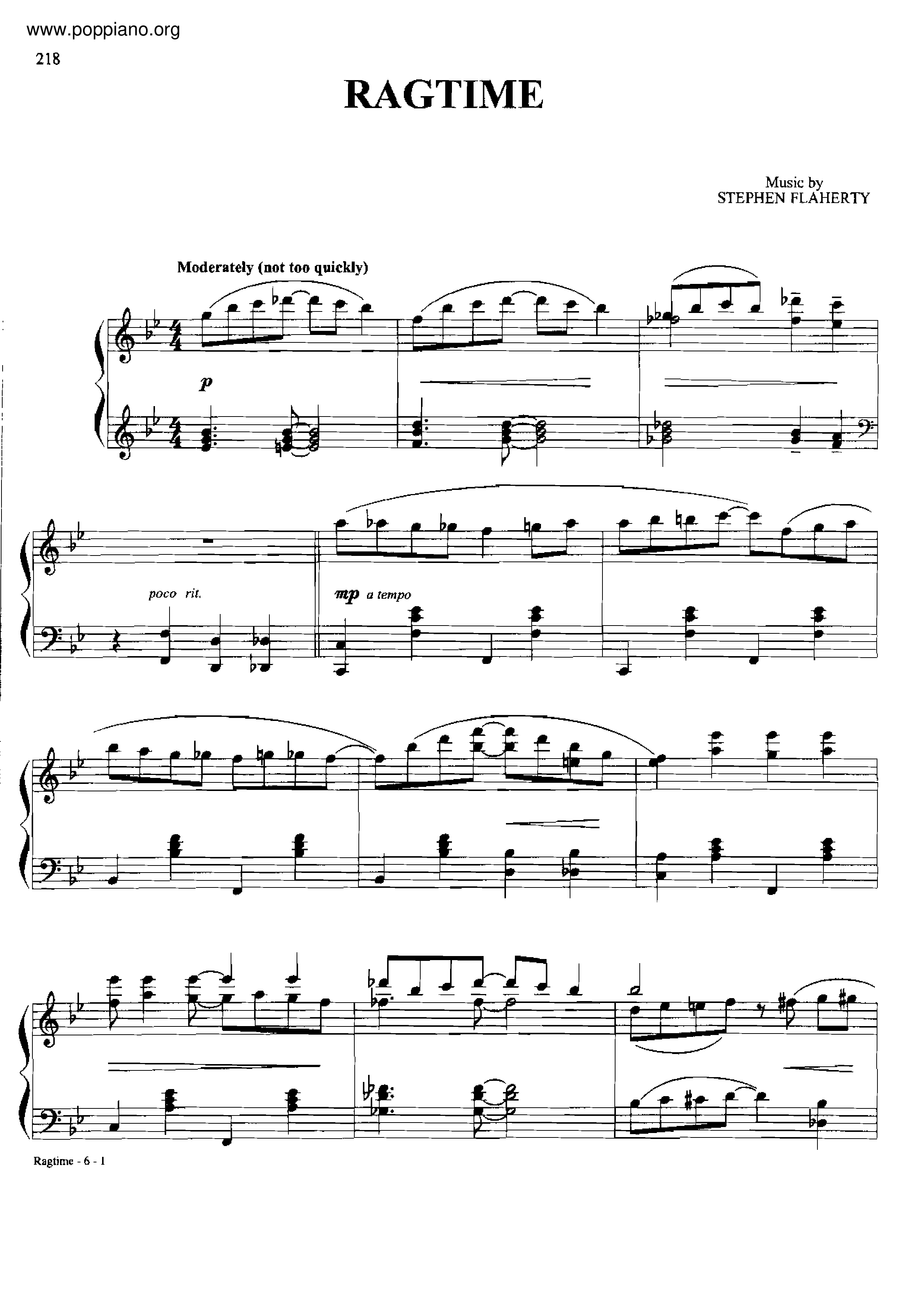 Ragtime Score