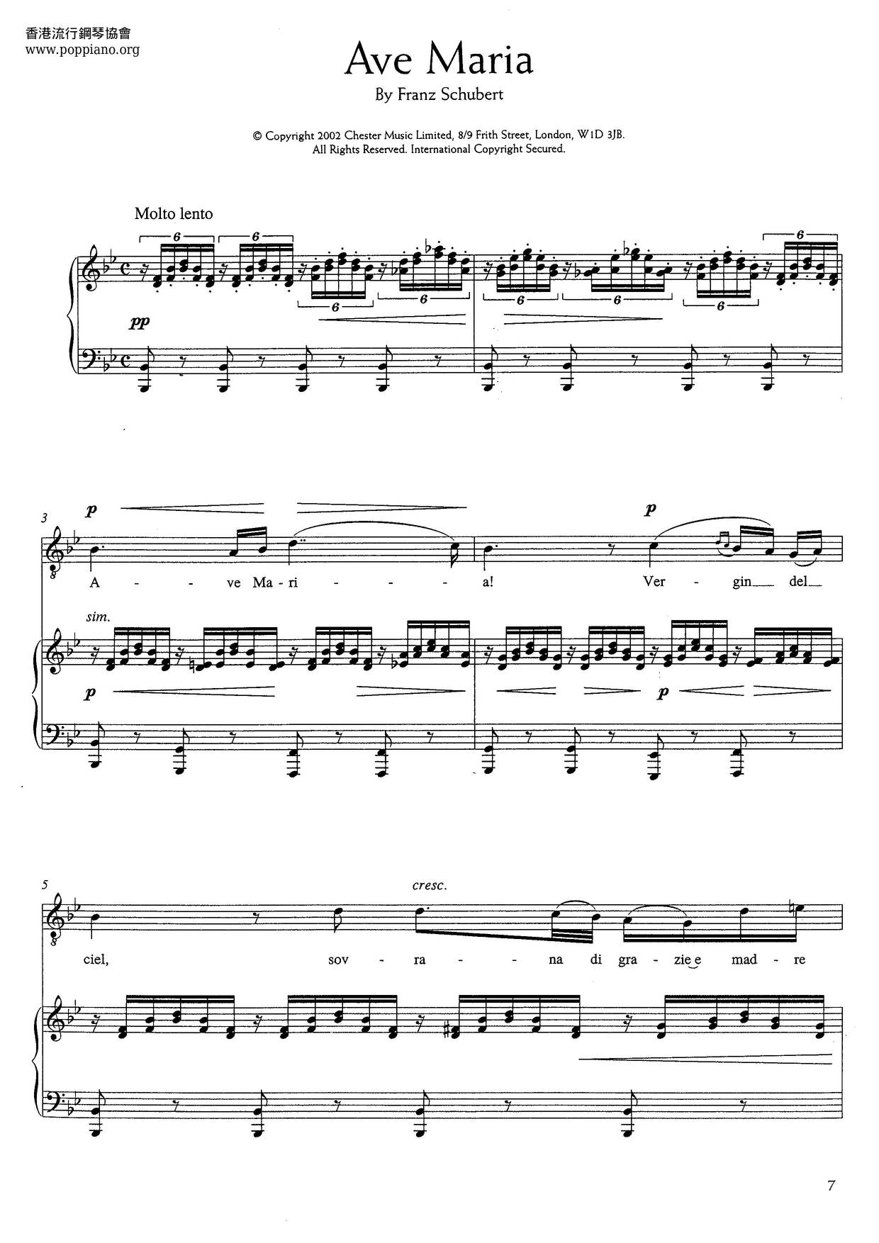 Ave Maria, D.839, Op. 52, No. 6 Score