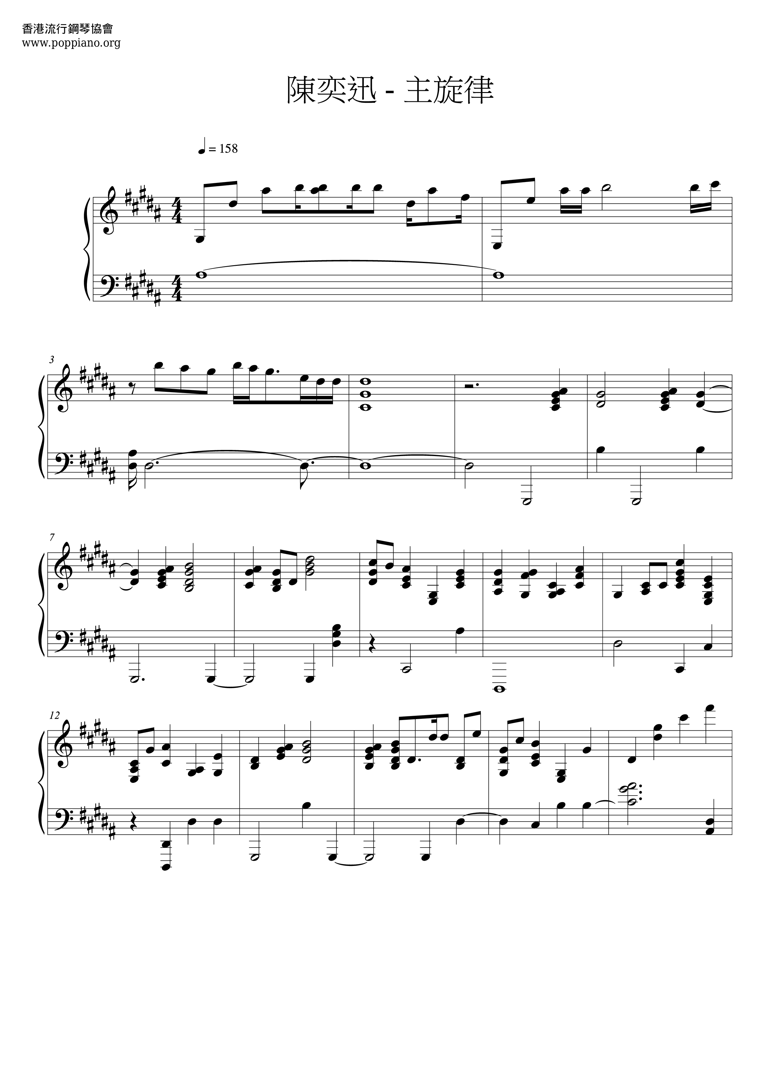 Main Melody Score