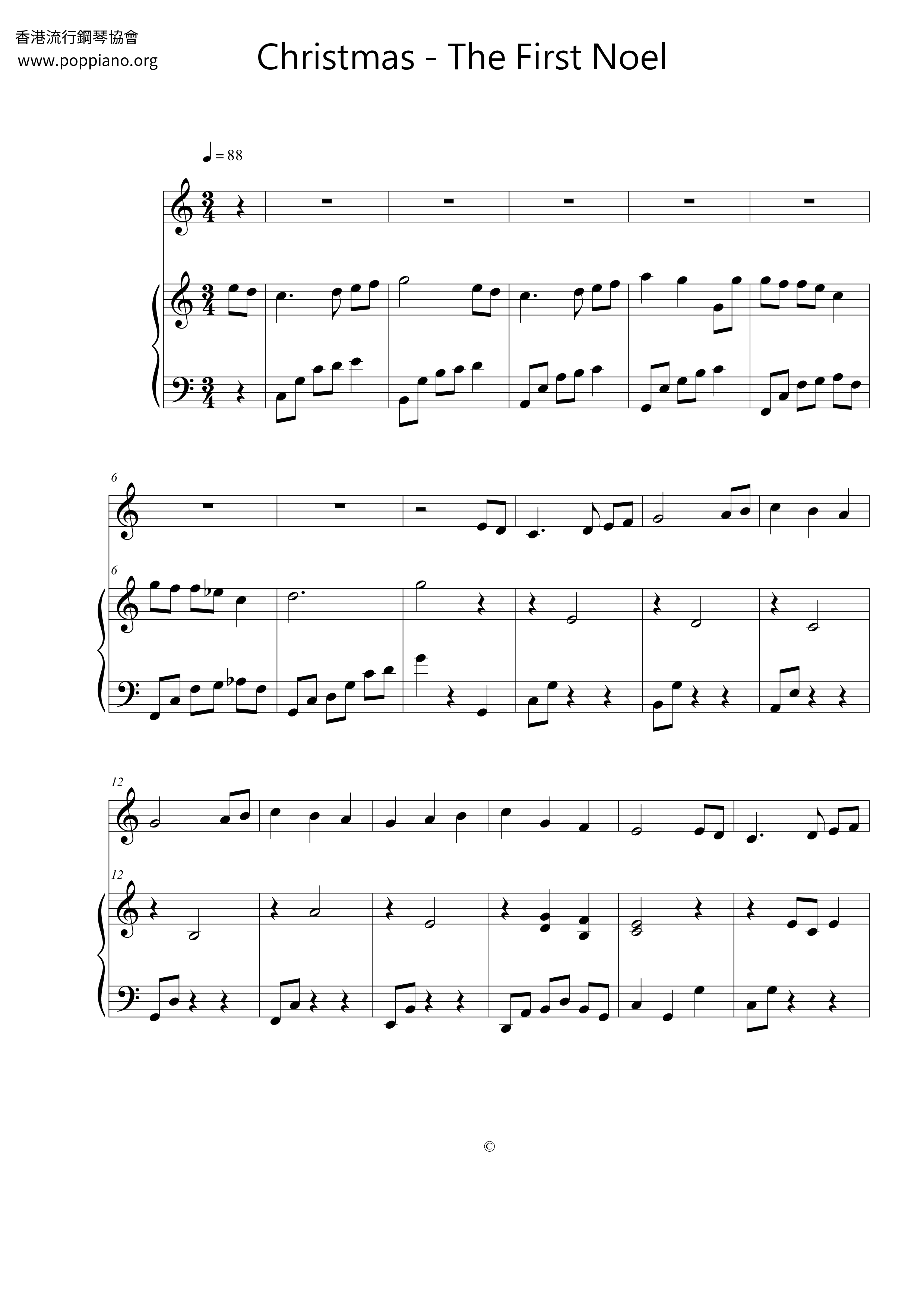 The First Noel琴谱
