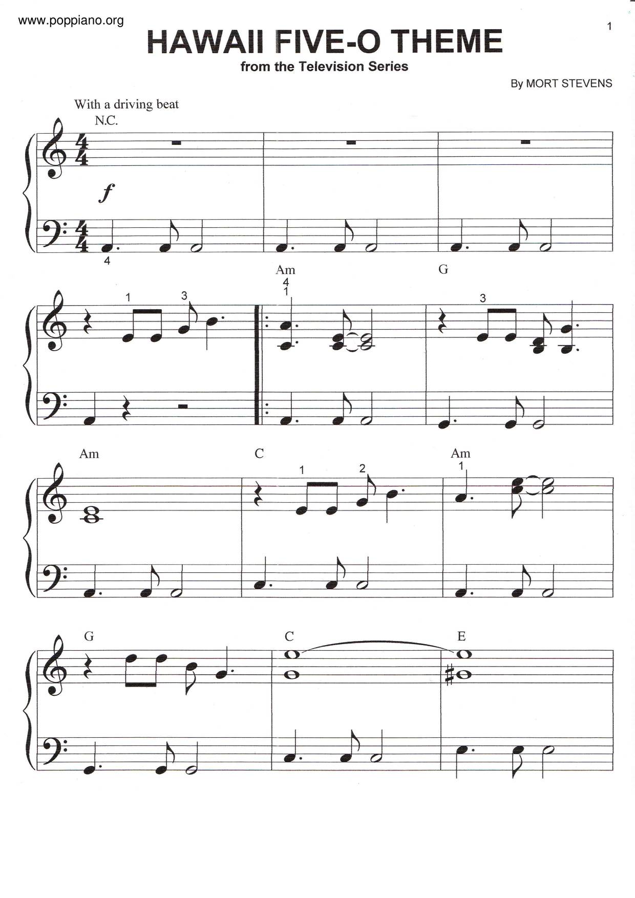 Hawaii Five-O Theme Score