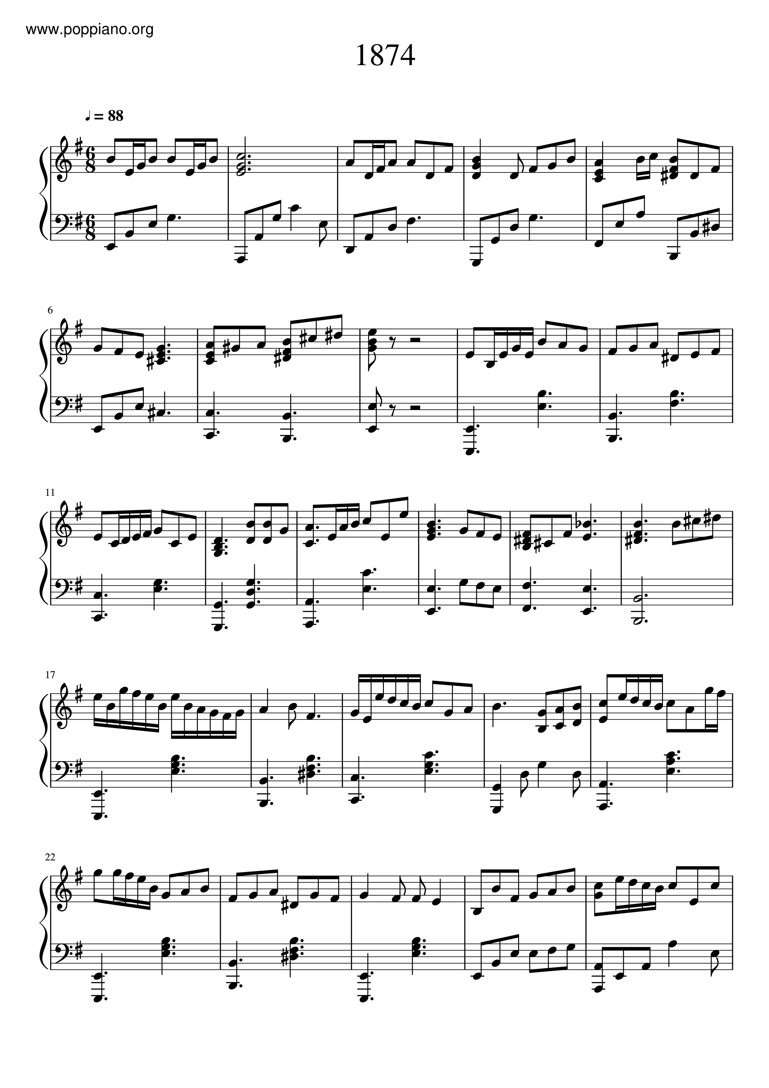 1874 Score