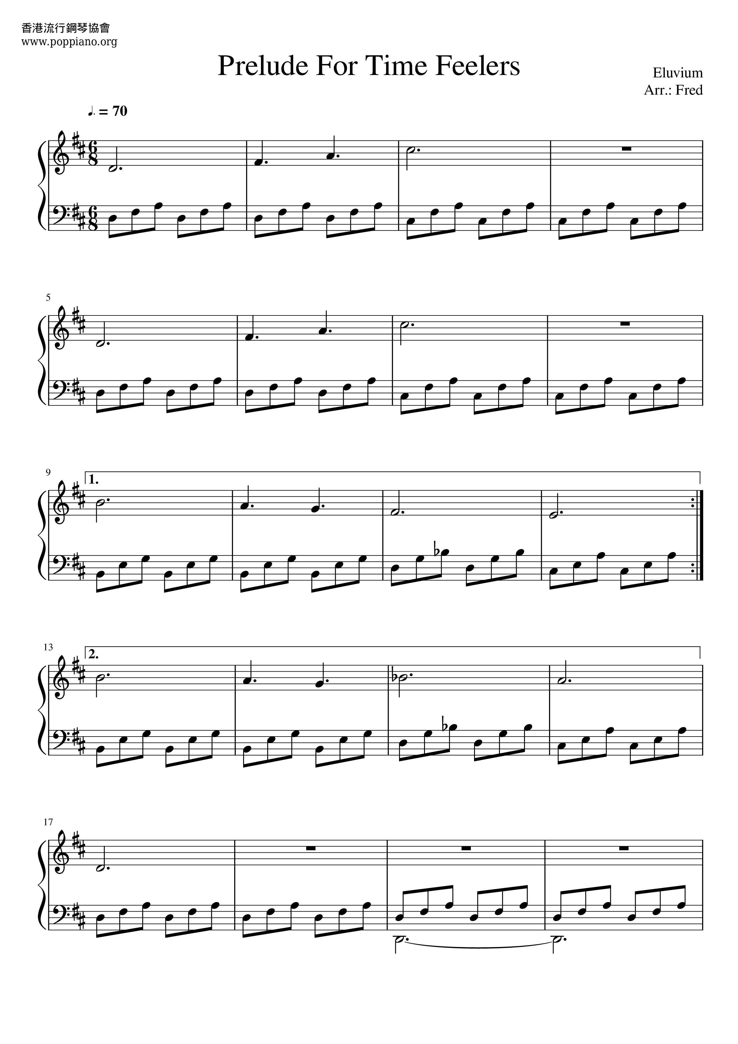 Prelude For Time Feelers Score