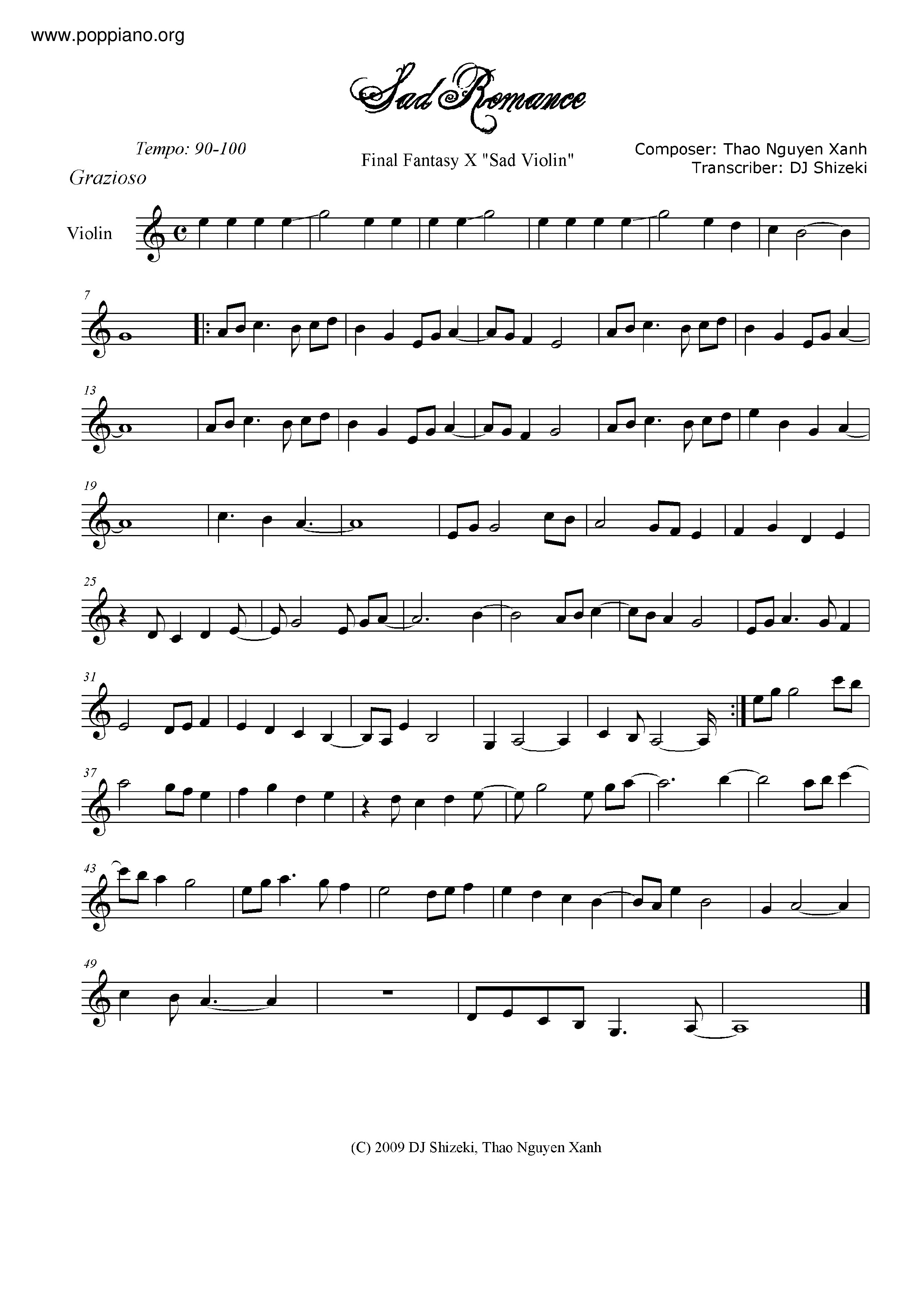 World's Saddest Song Sheet music for Violin (Solo)