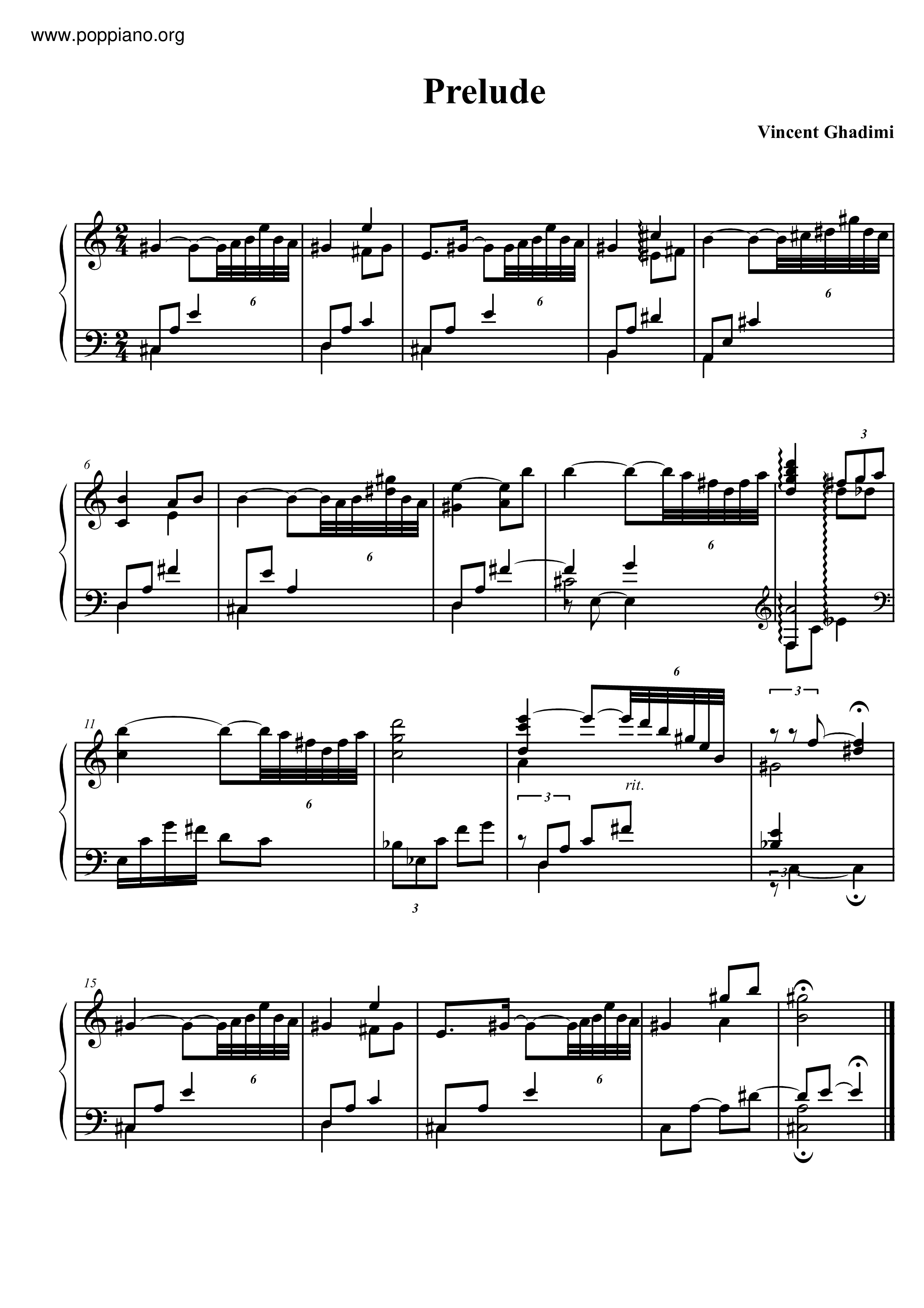 Prelude琴譜
