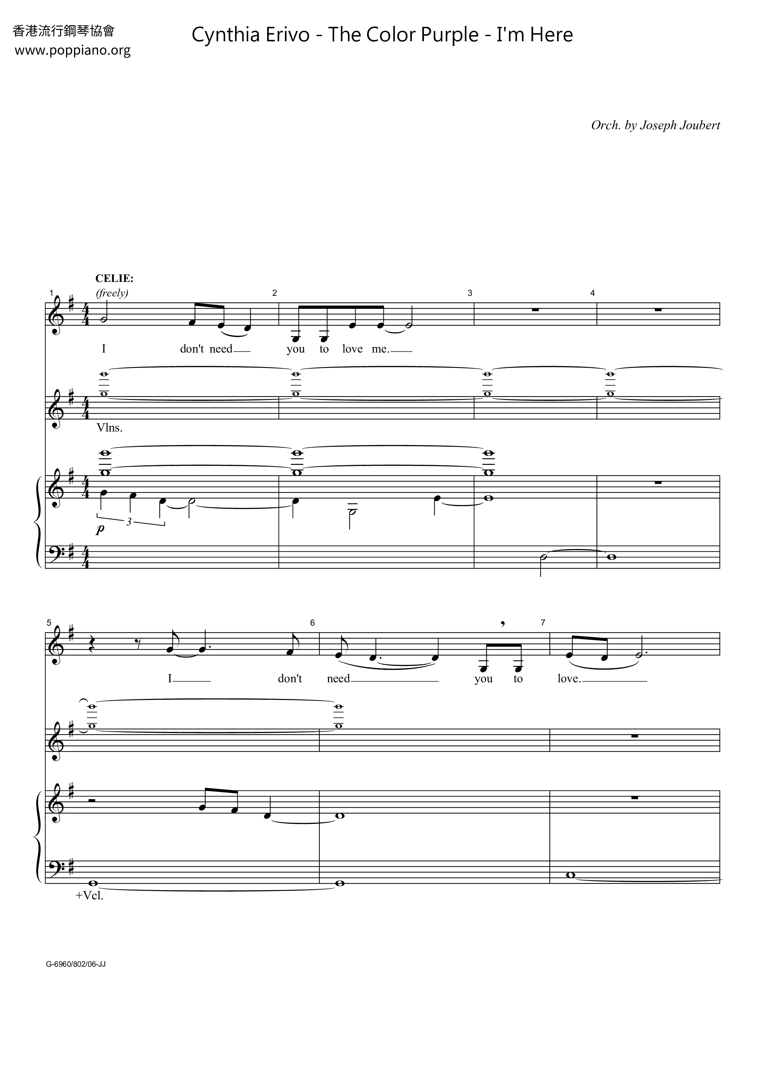 The Color Purple - I'm Here Score