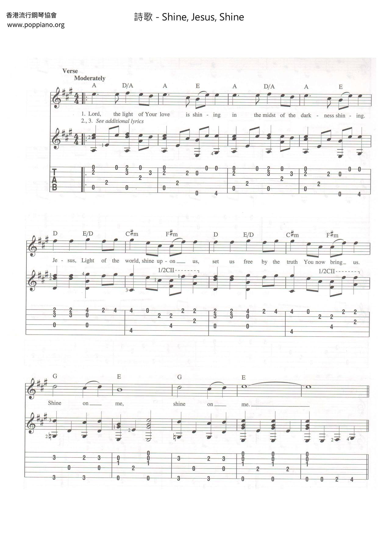 Shine, Jesus, Shine Score