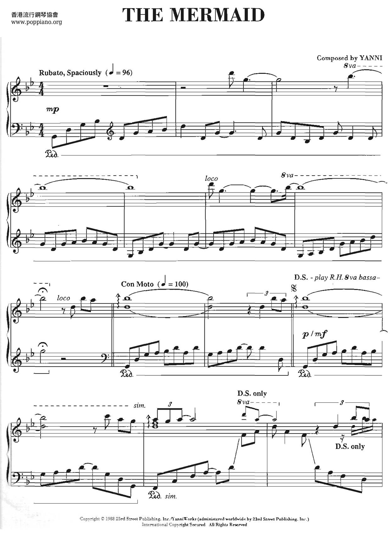 The Mermaidピアノ譜