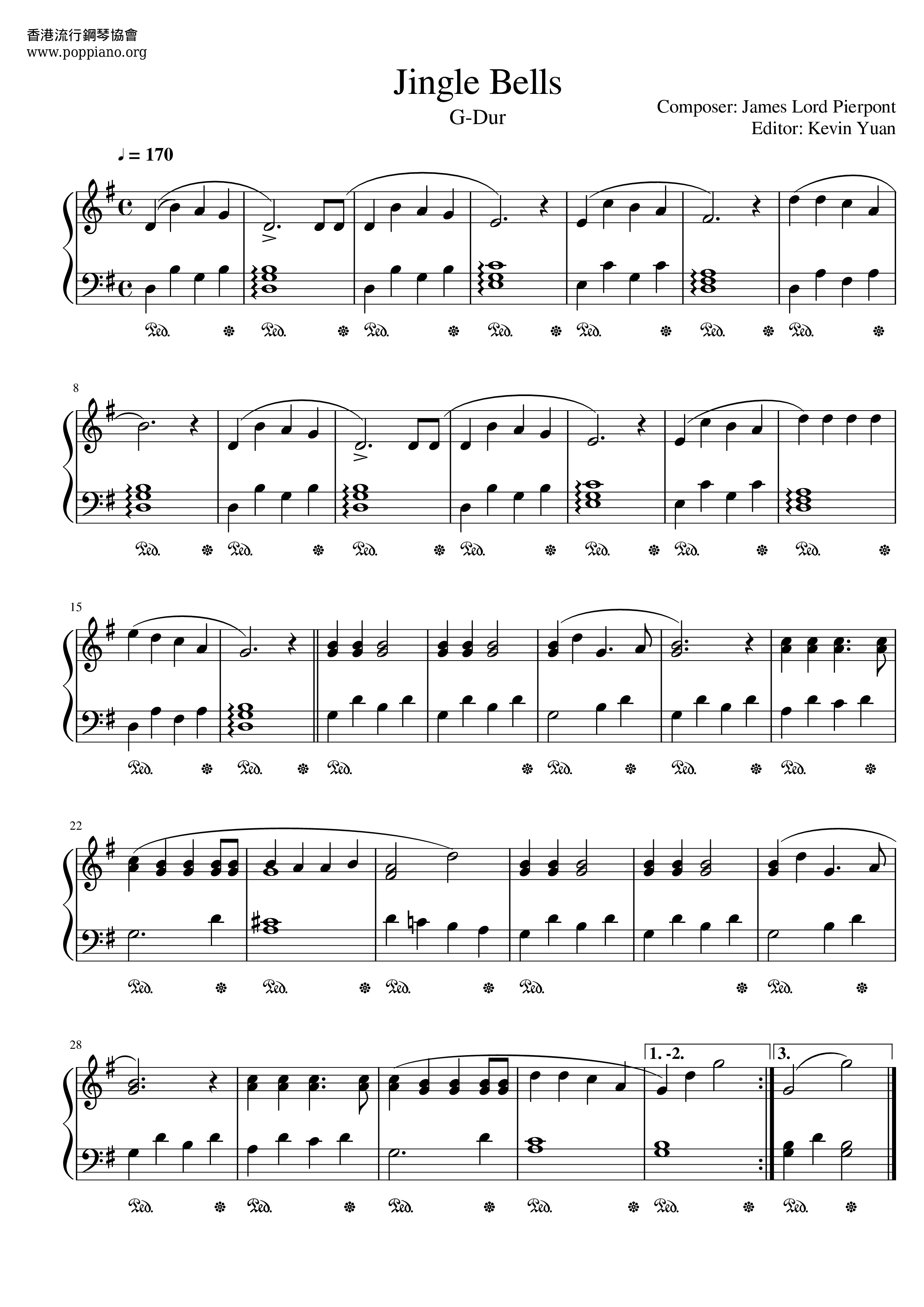 Jingle Bellsピアノ譜
