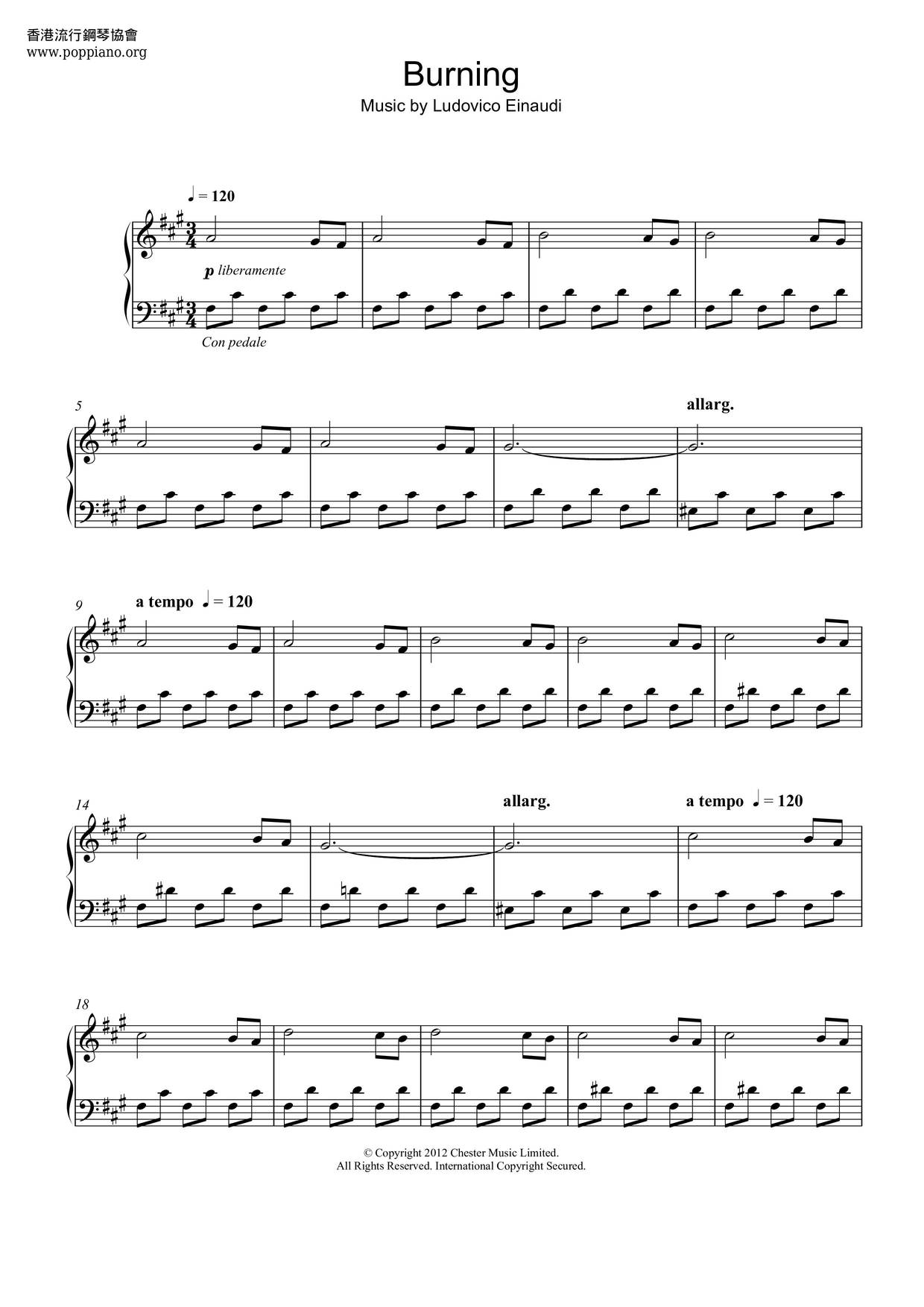 Run free sheet music by Ludovico Einaudi