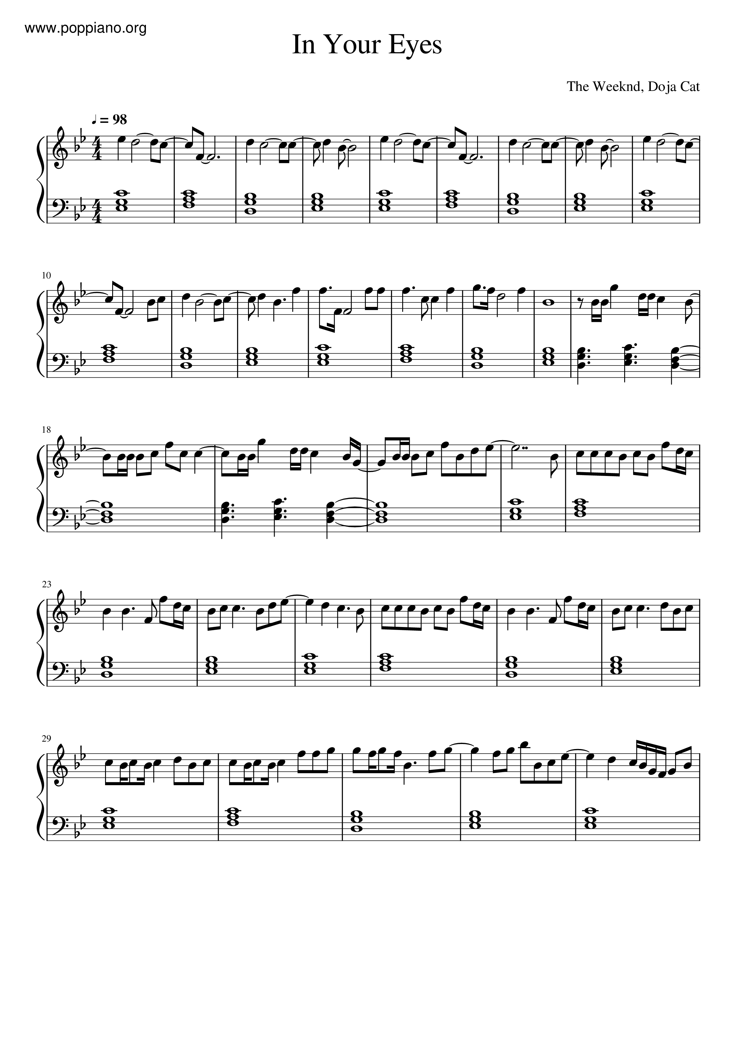 The Weeknd - Sacrifice - Sheet Music For Piano