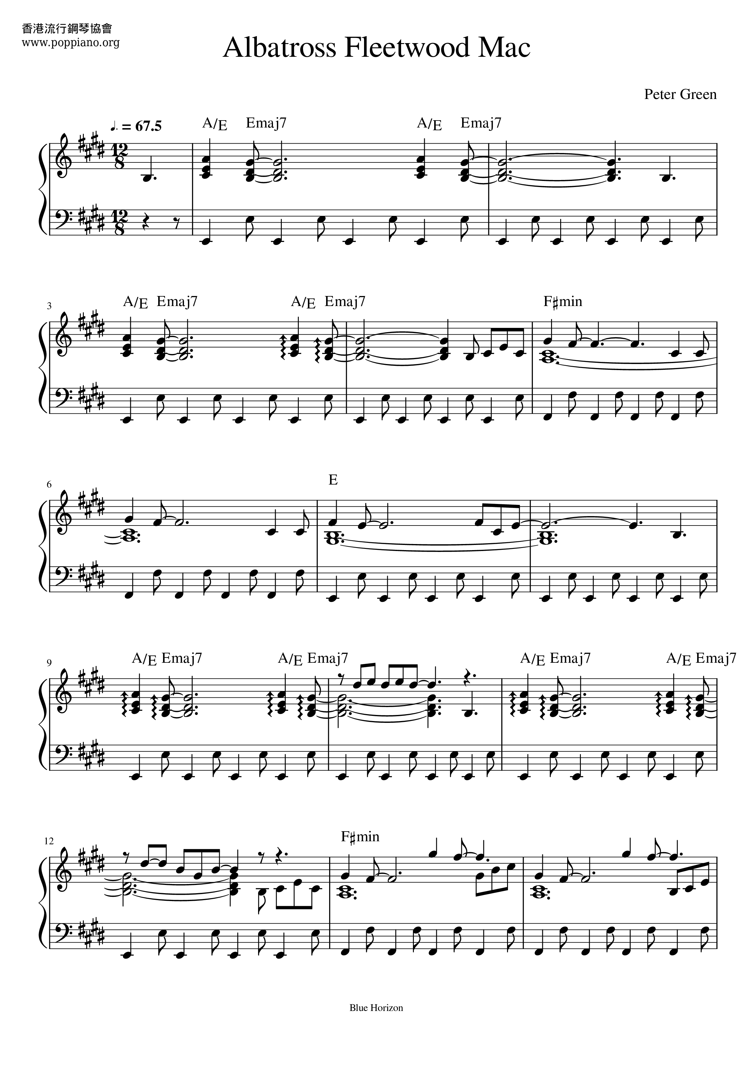 Fleetwood Mac Albatross Sheet Music Pdf Free Score Download 