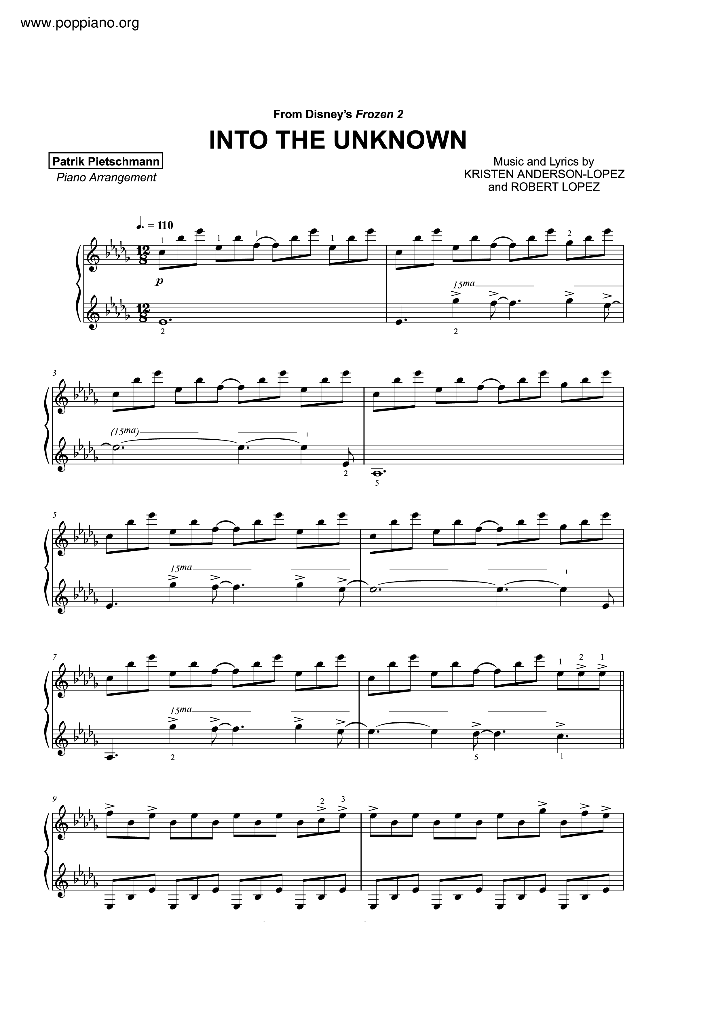 Frozen 2 - Into The Unknown Score