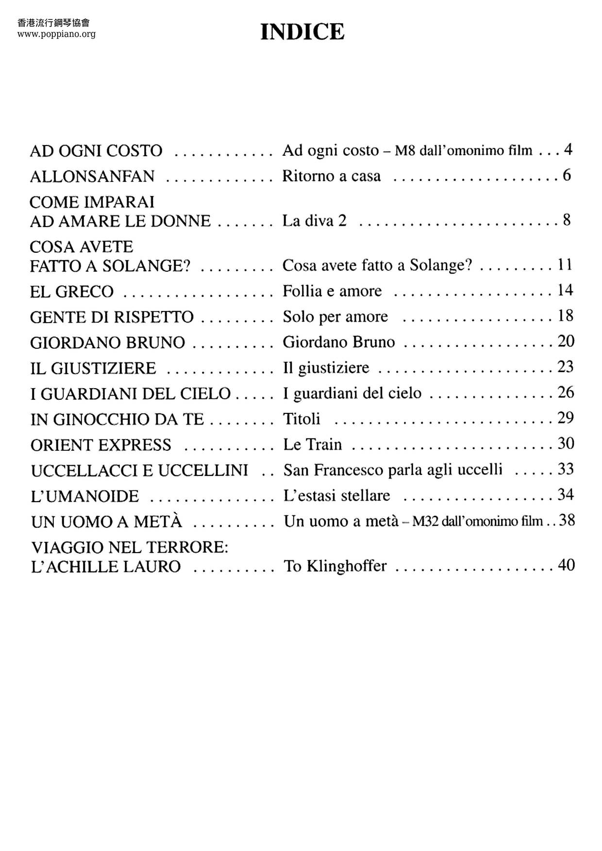 The Best Of Ennio Morricone Volume 2琴谱