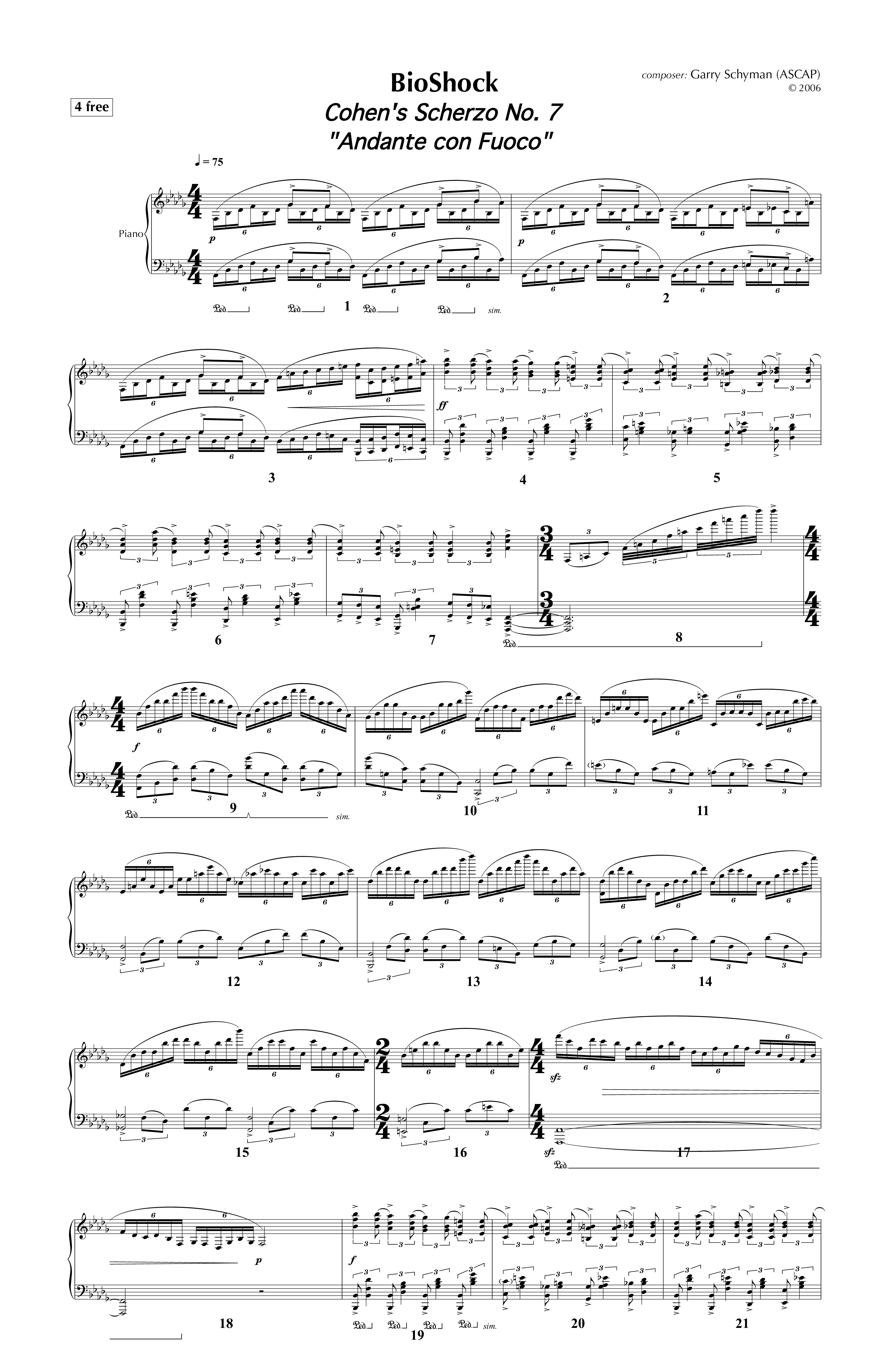 Bioshock - Cohen's Scherzo No. 7 Score