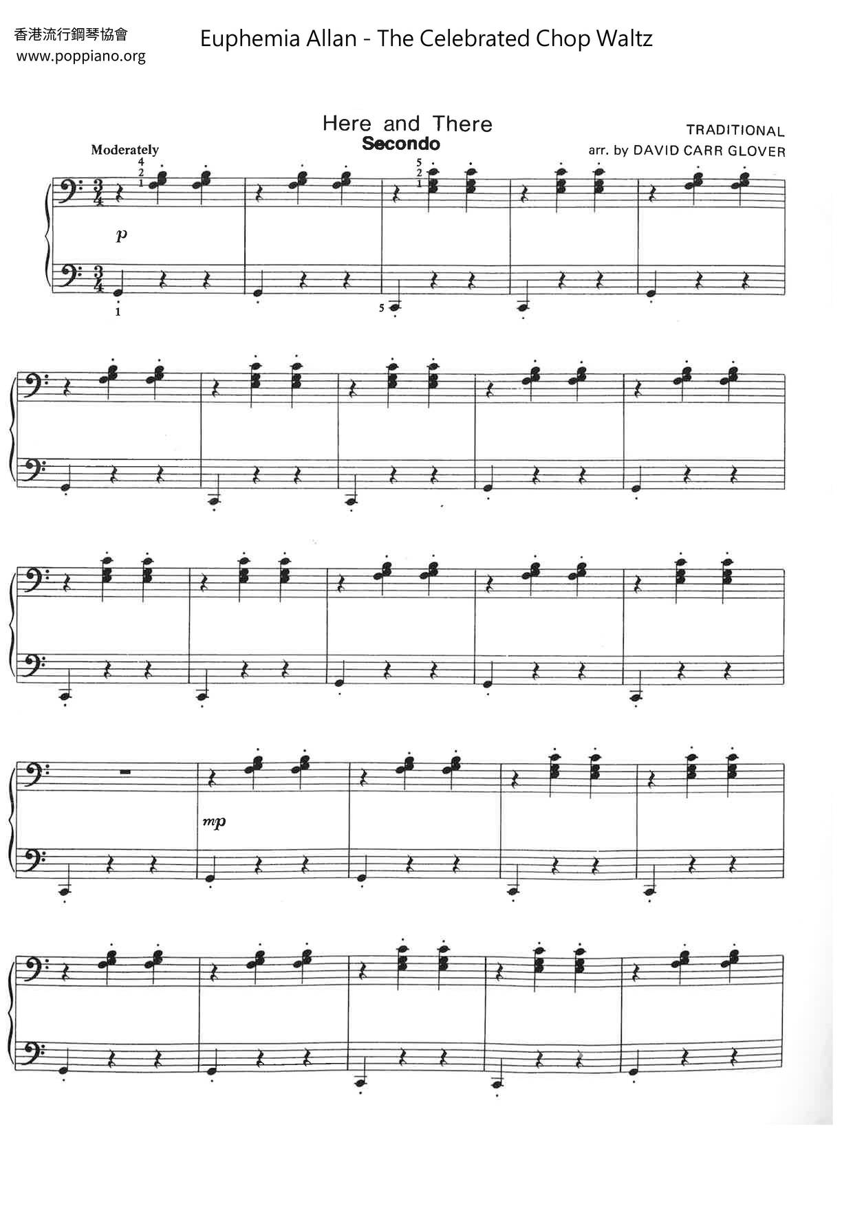 The Celebrated Chop Waltz (Chopsticks) Score