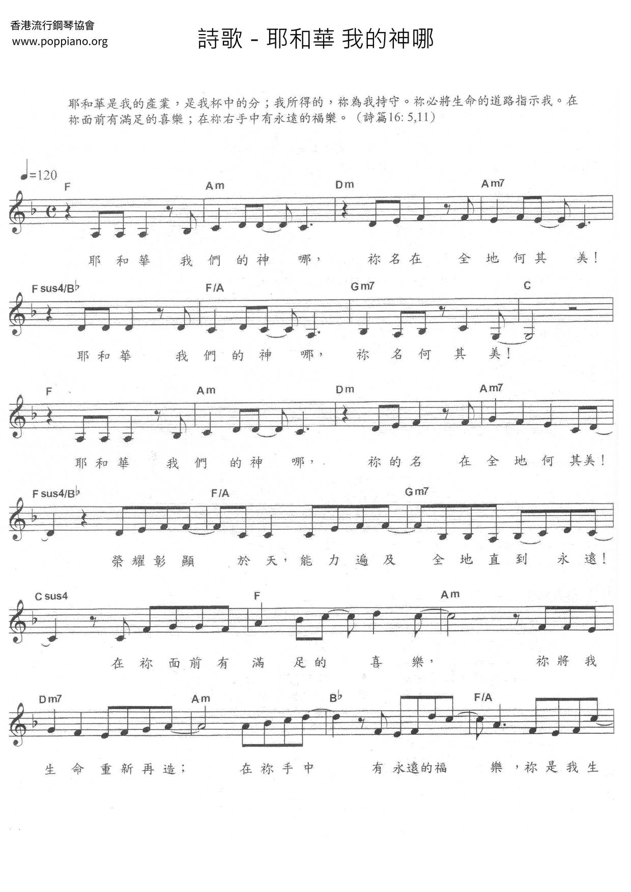 Lord My God Score