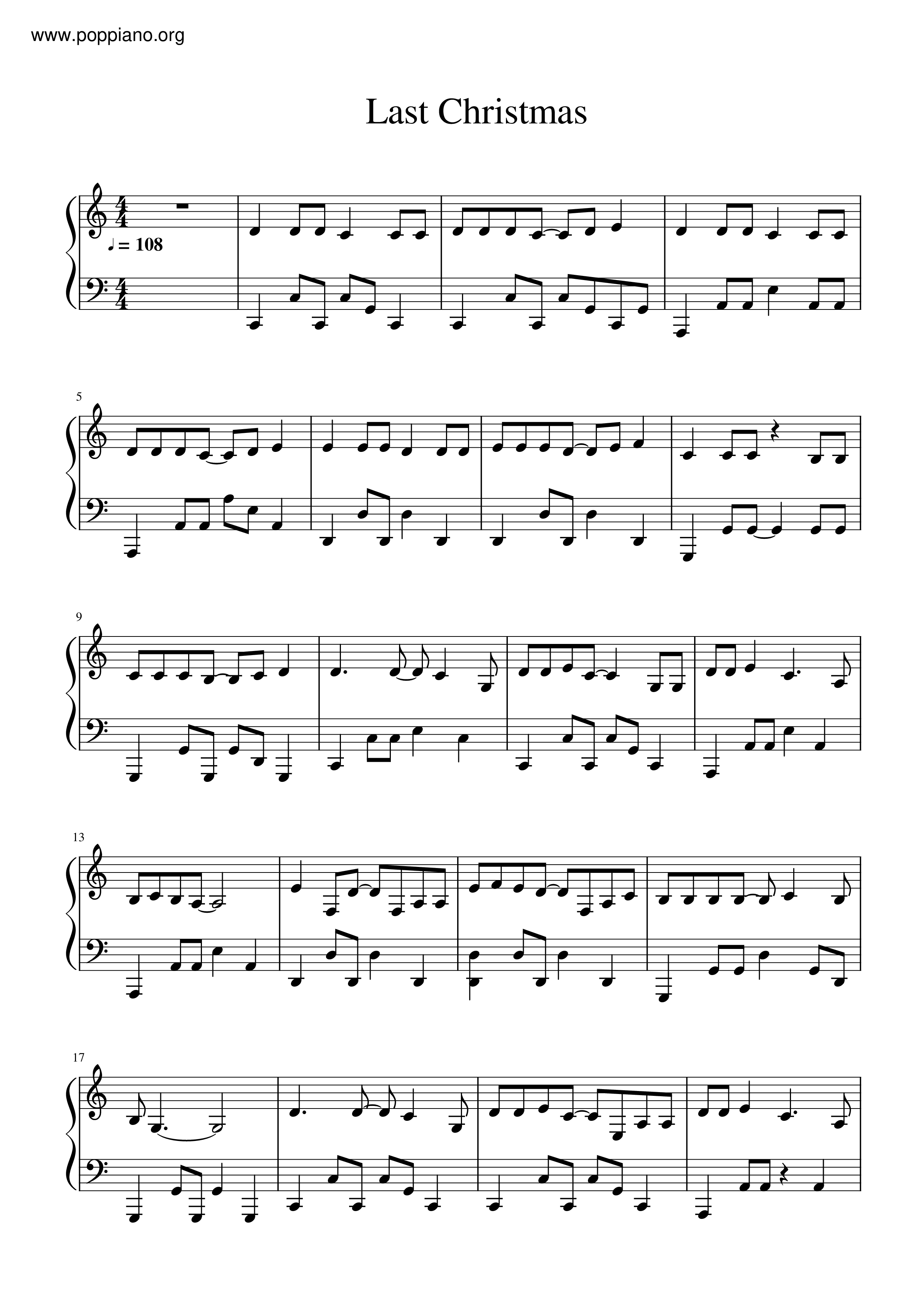 Wham Last Christmas pdf 