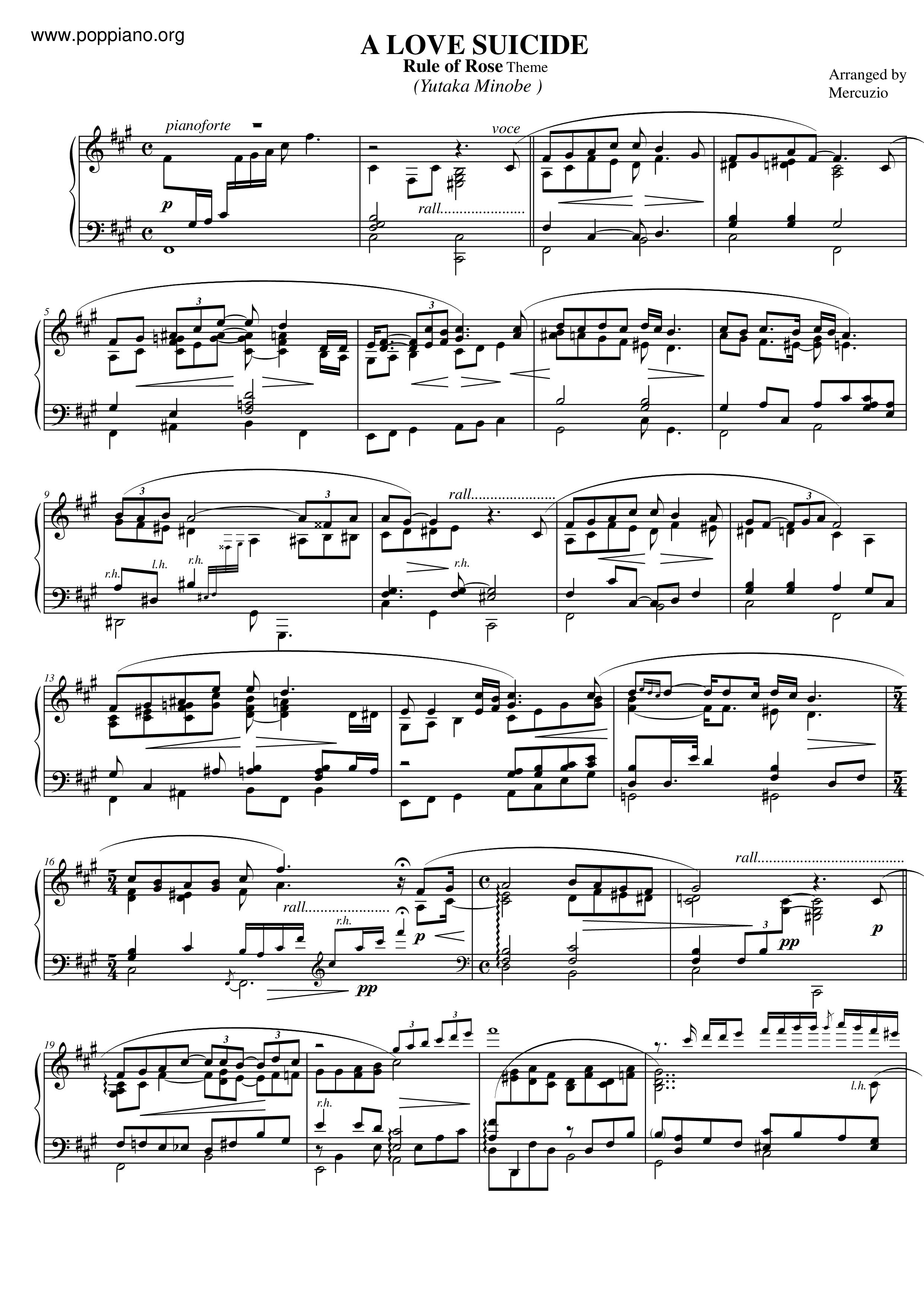 A Love Suicide Score