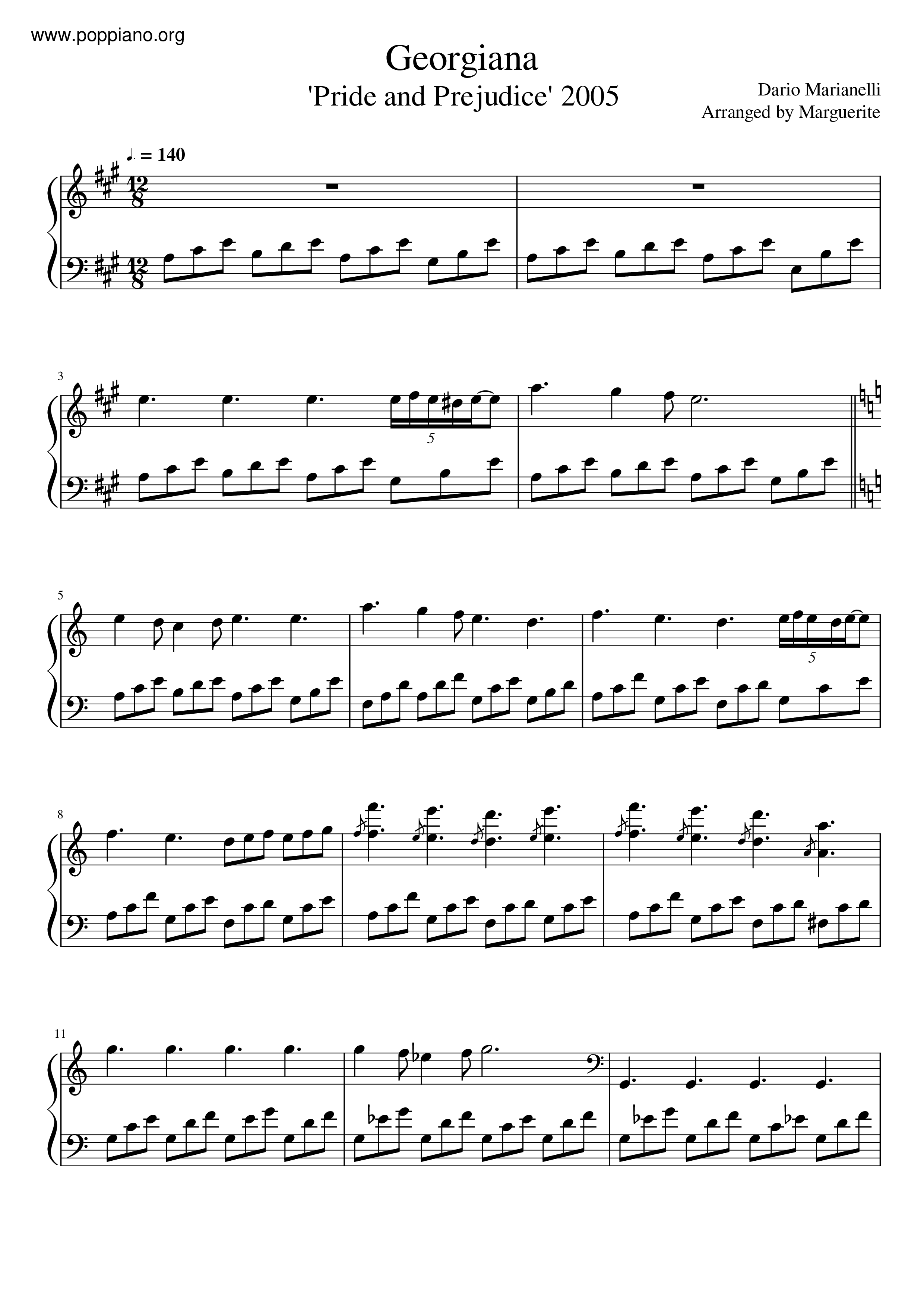 Pride & Prejudice - Georgiana Score