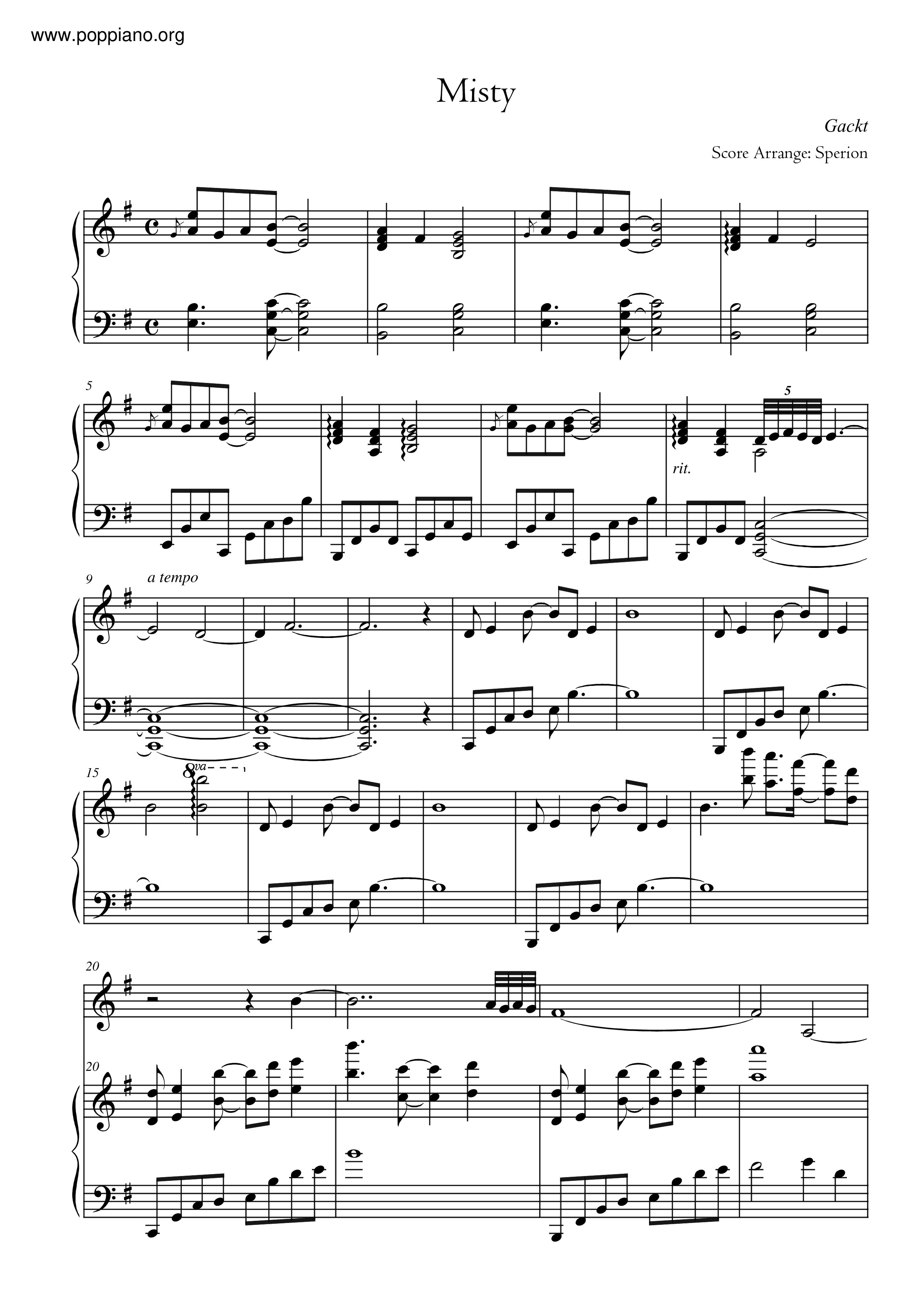 Misty Score