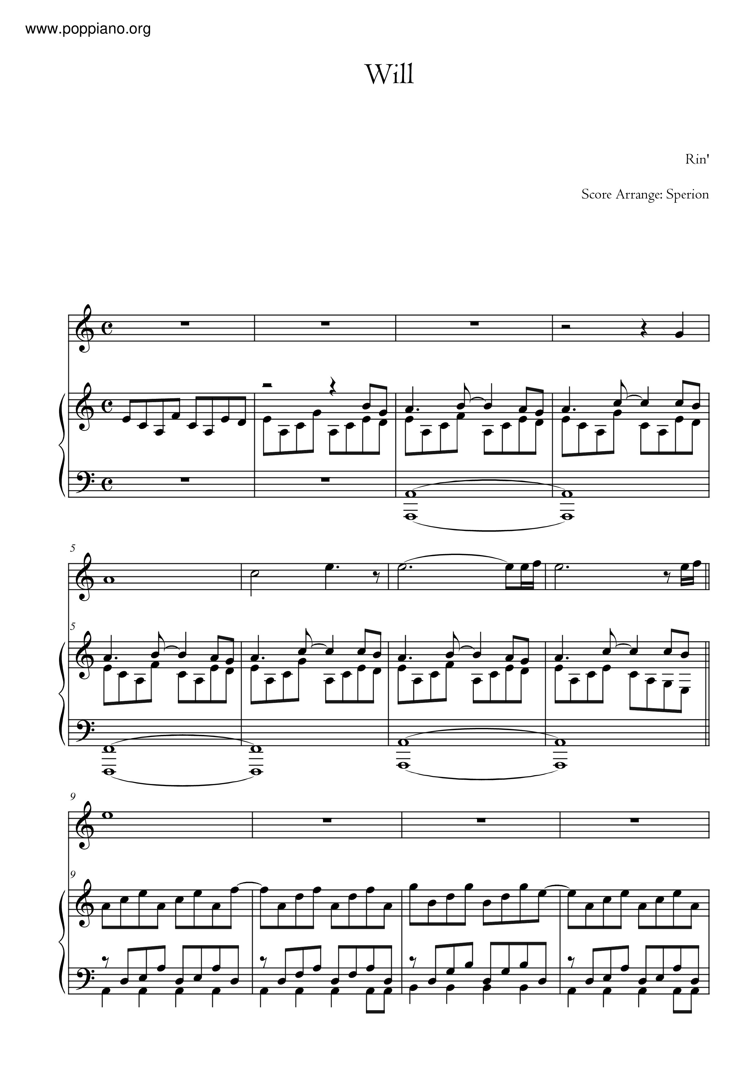 Will琴譜