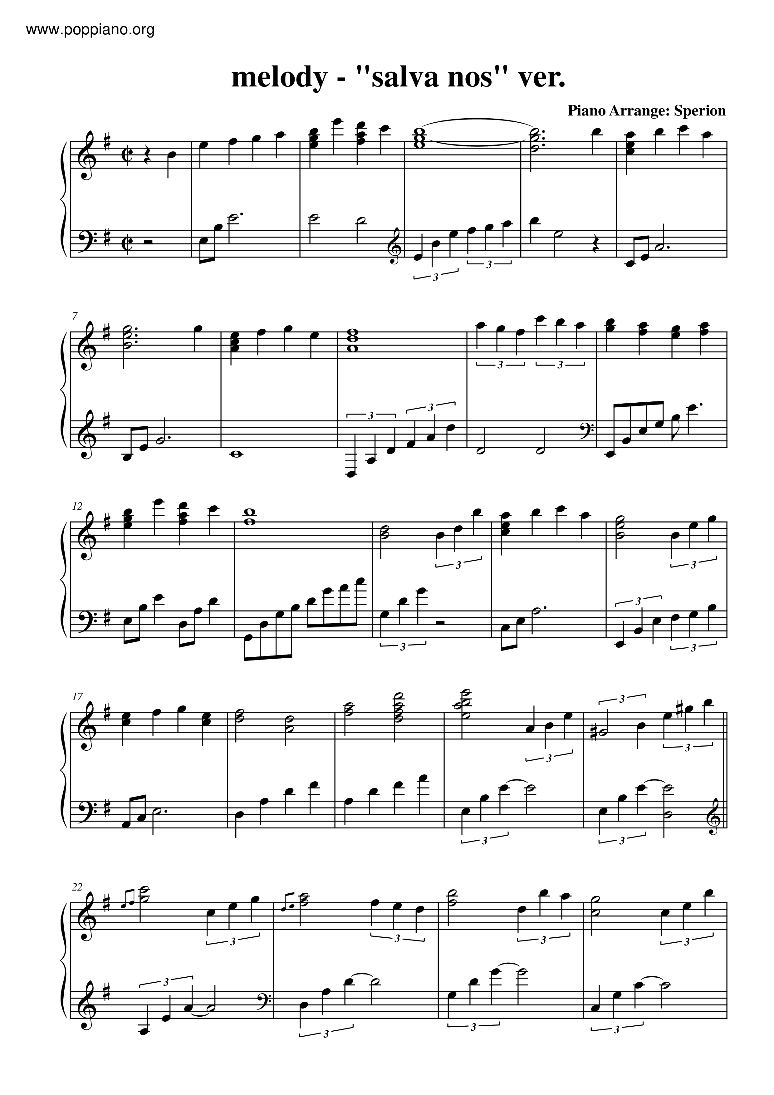Melody - Salva Nos Score