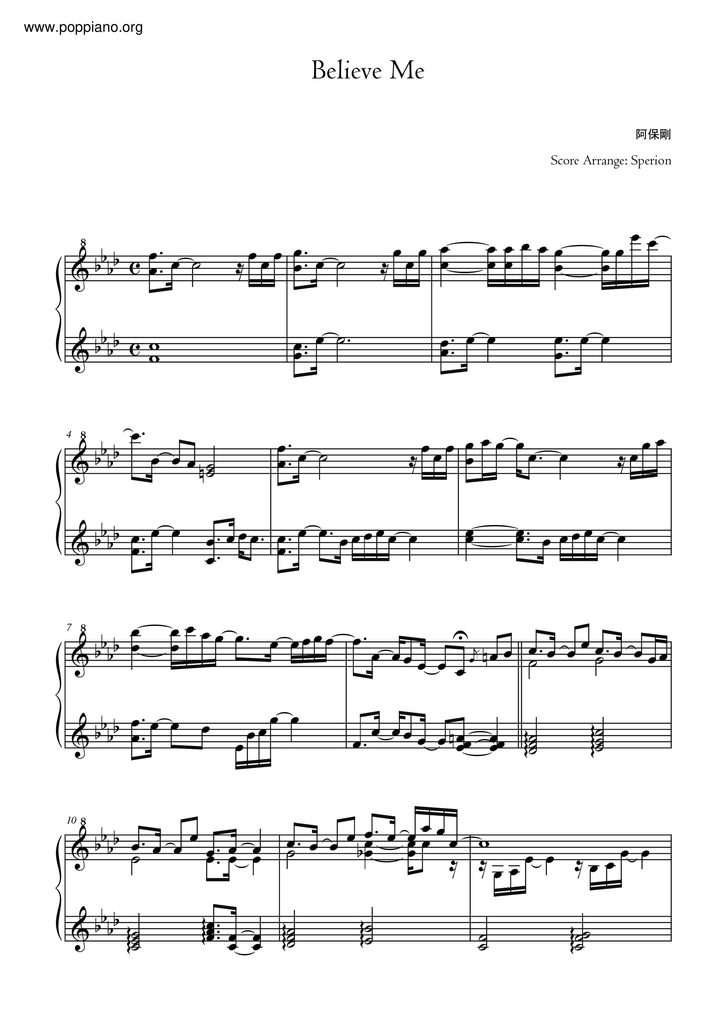 Believe Me Score
