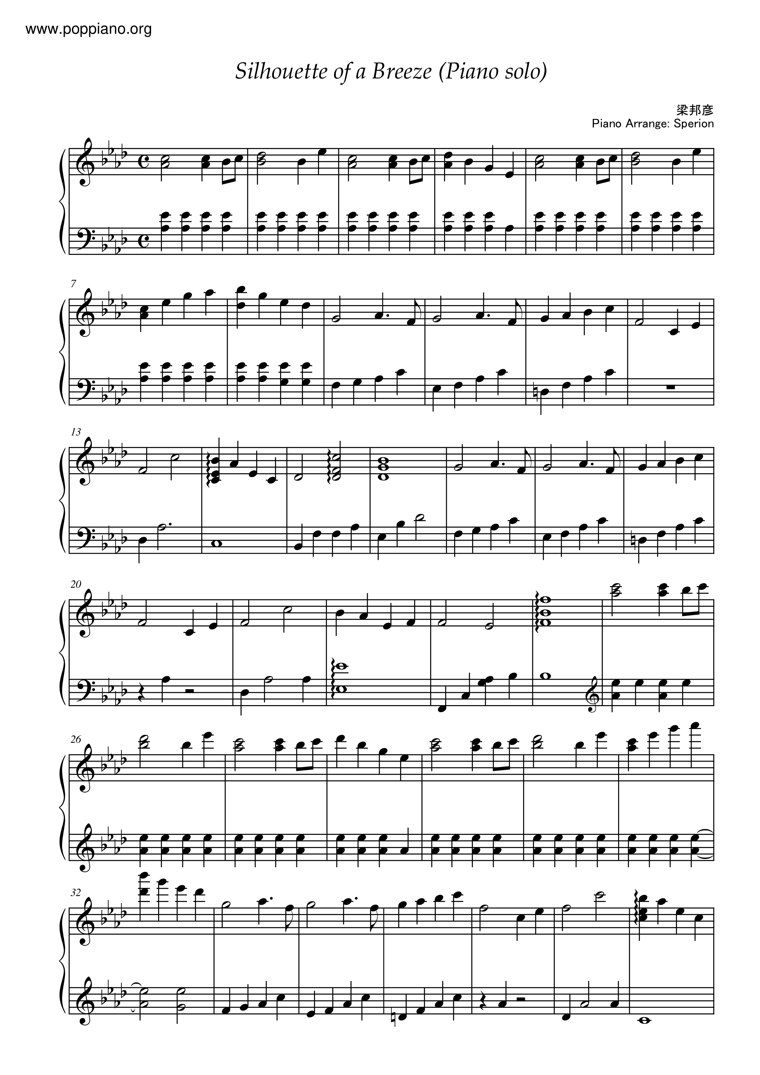Silhouette Of A Breeze Score