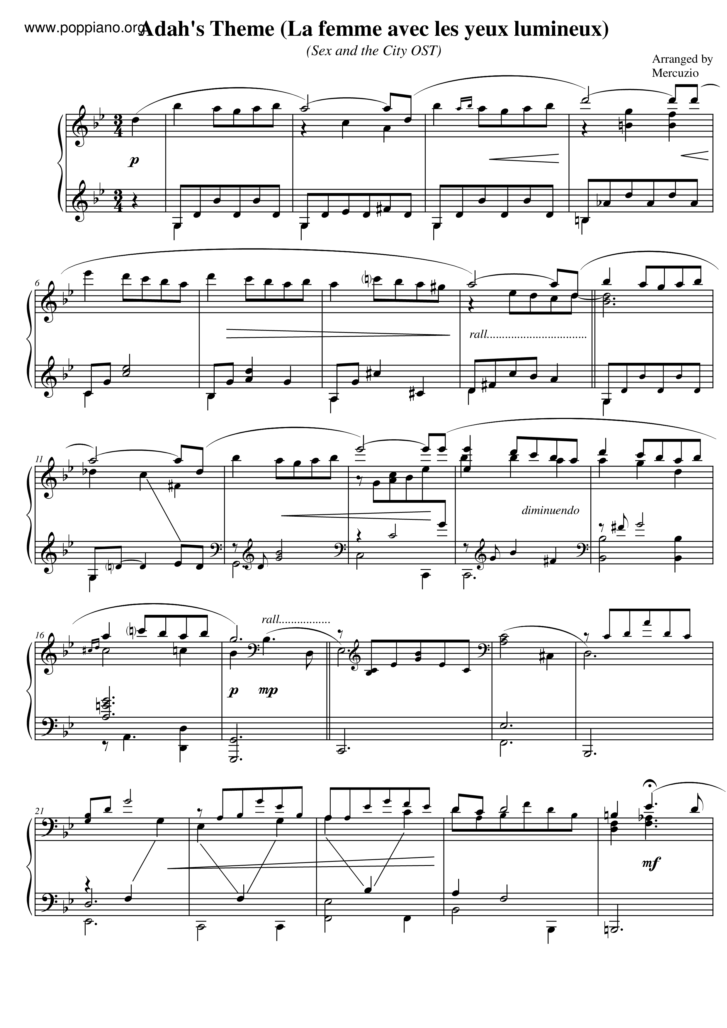 Adah's Theme Score