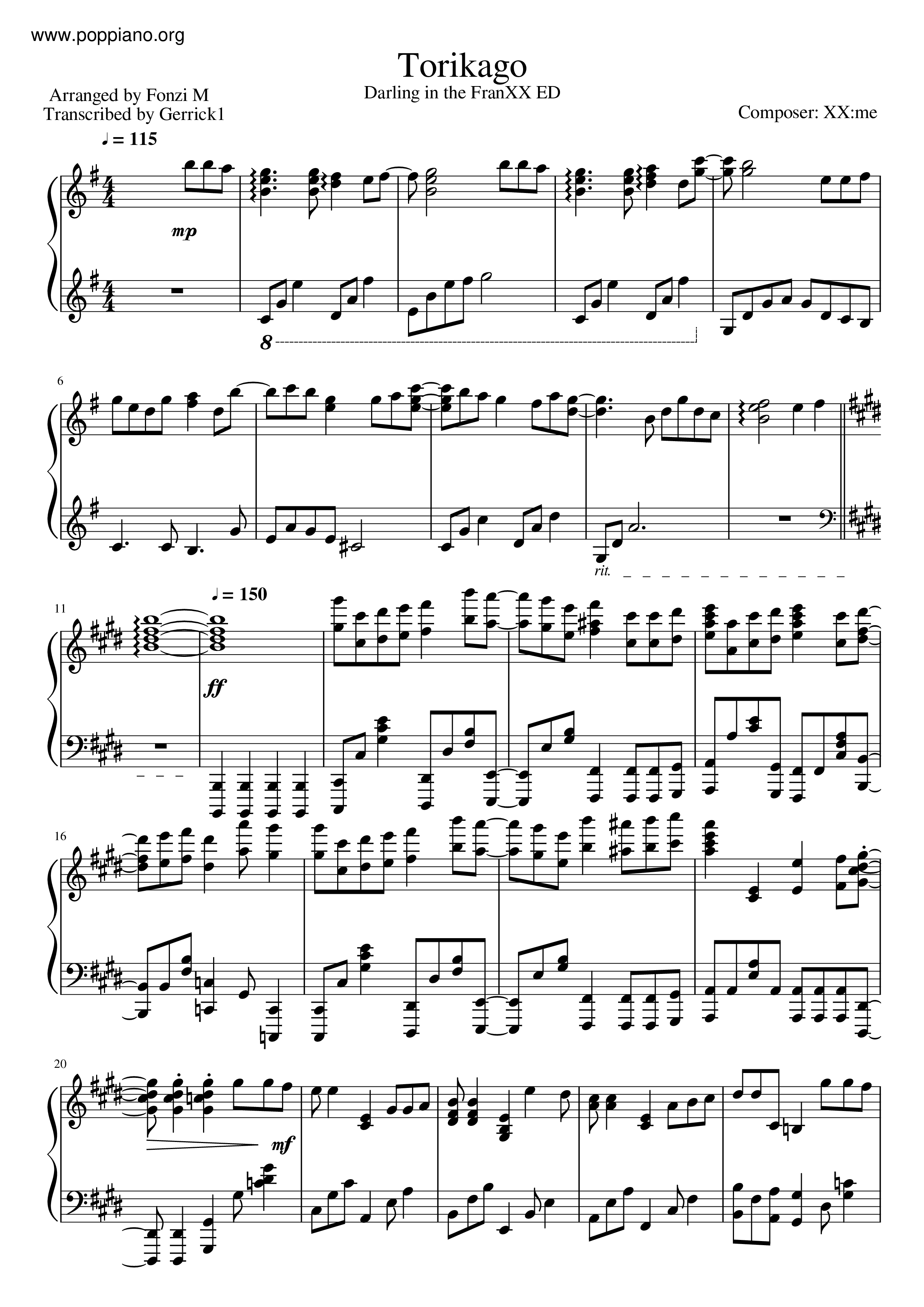 Darling In The FranXX - Torikago Score
