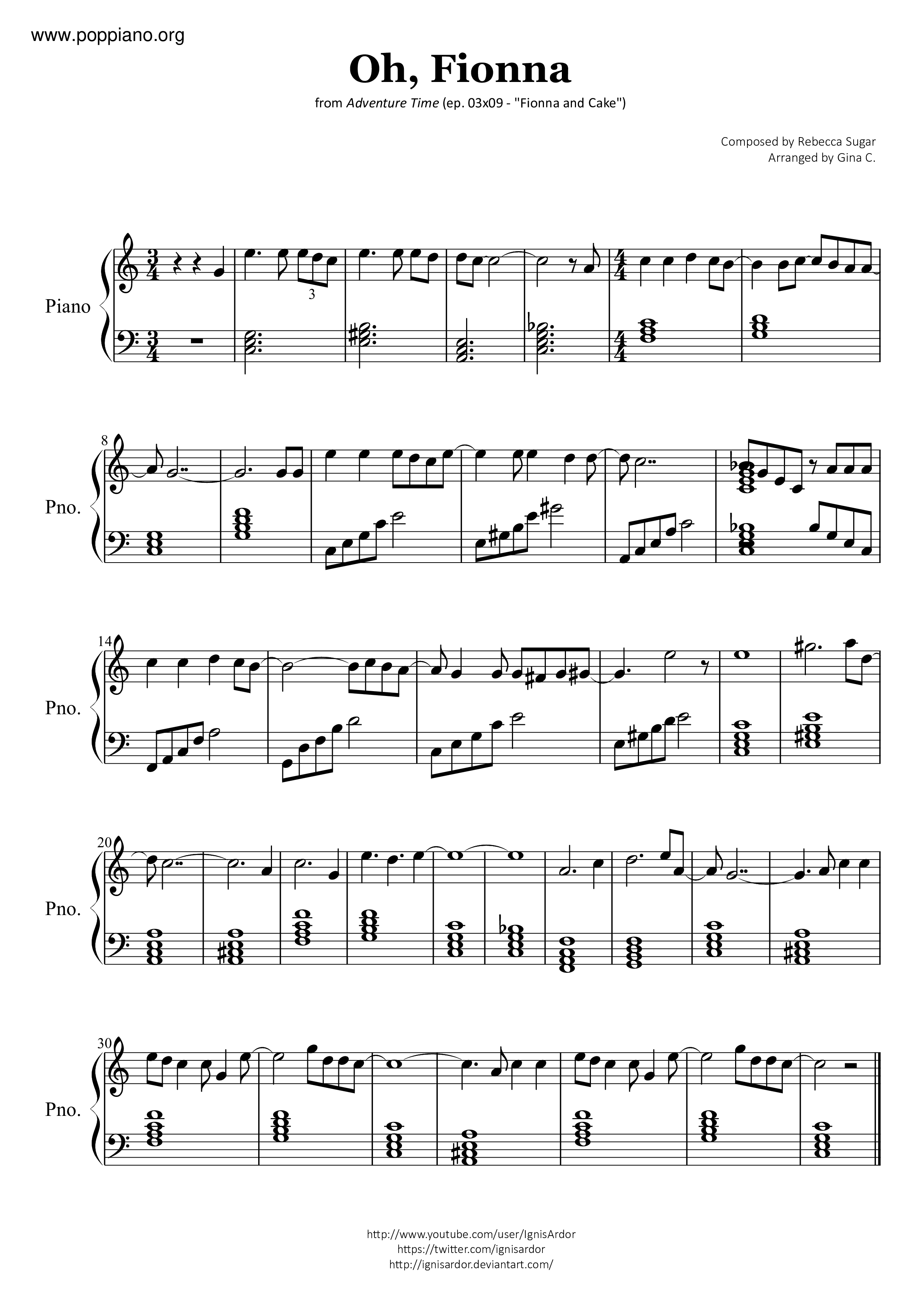 Oh, Fionna Score