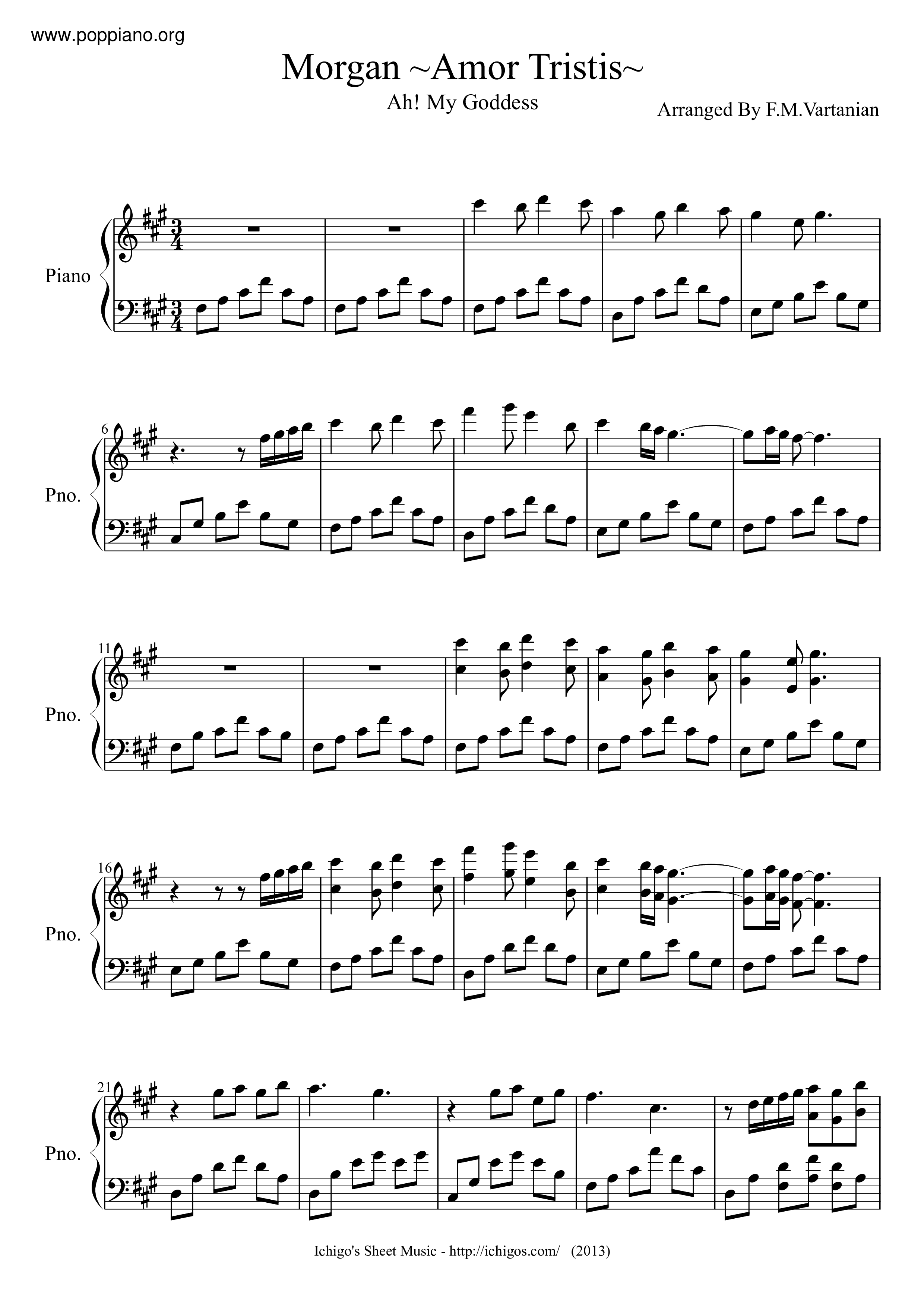 Morgan ~Amor Tristis~ Score