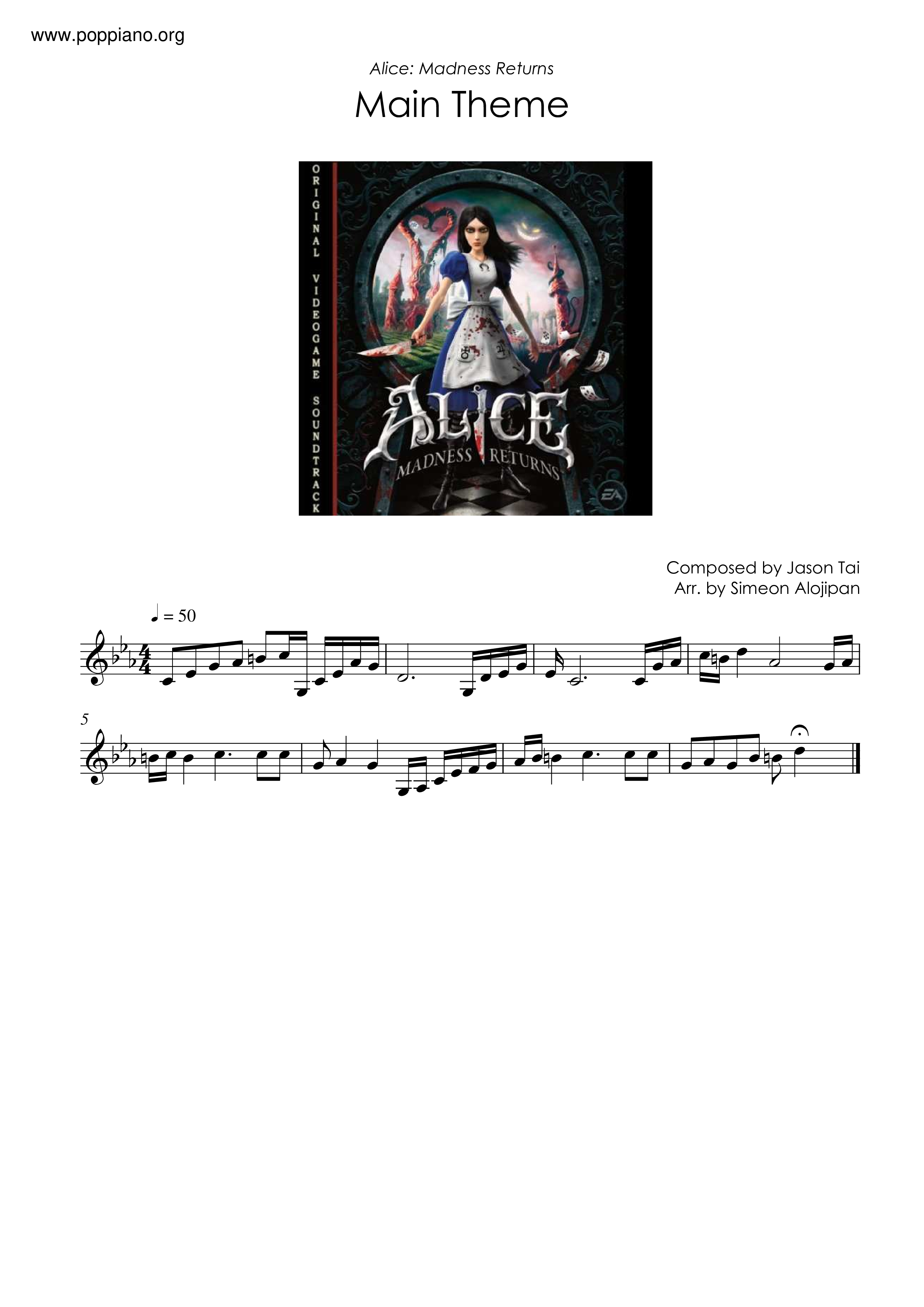 Alice: Madness Returns Unreleased OST - Mystery Ambiance (Celeste) (Chapter  3 Intro) Sheet music for Piano (Solo)