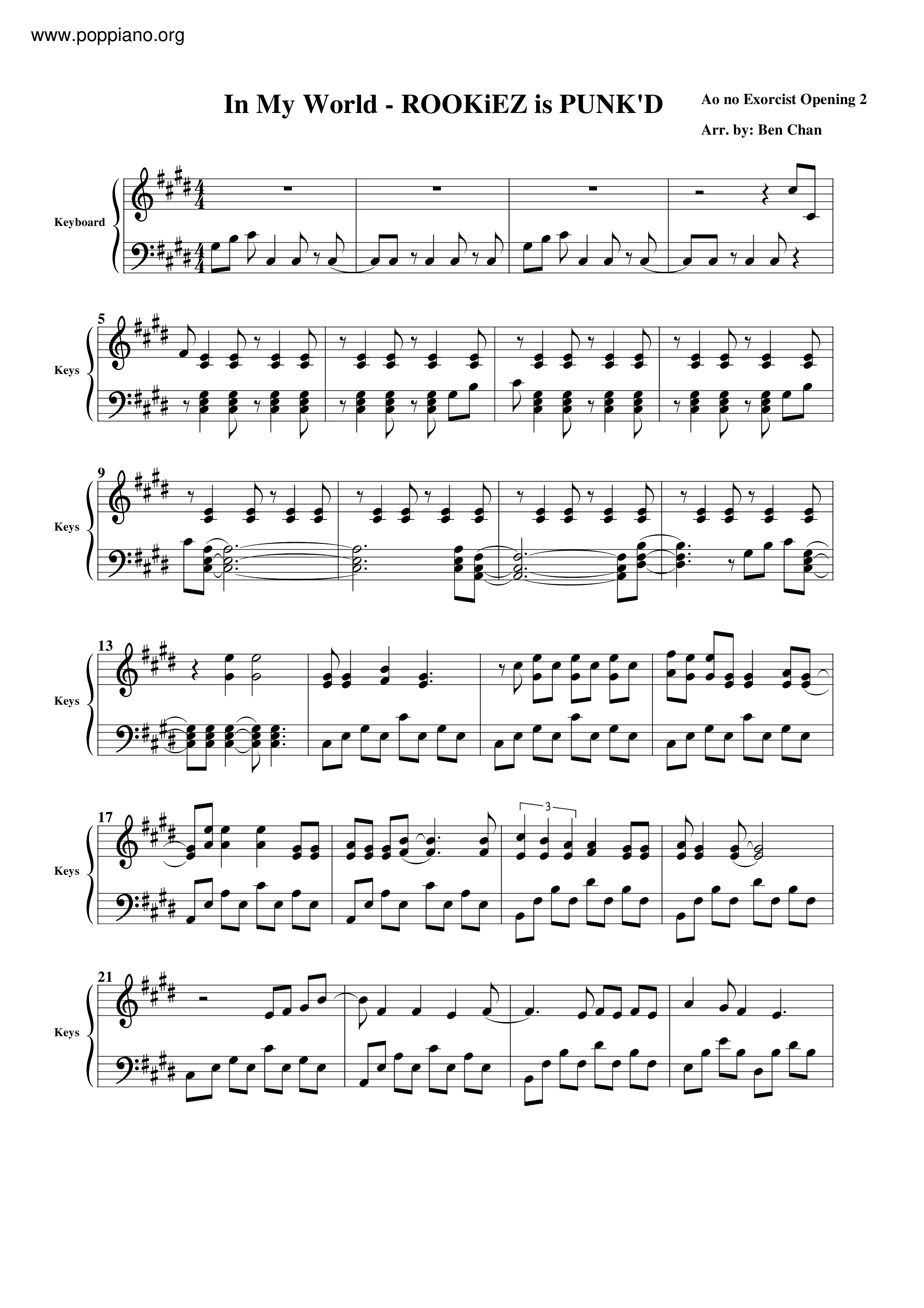 In My World Score