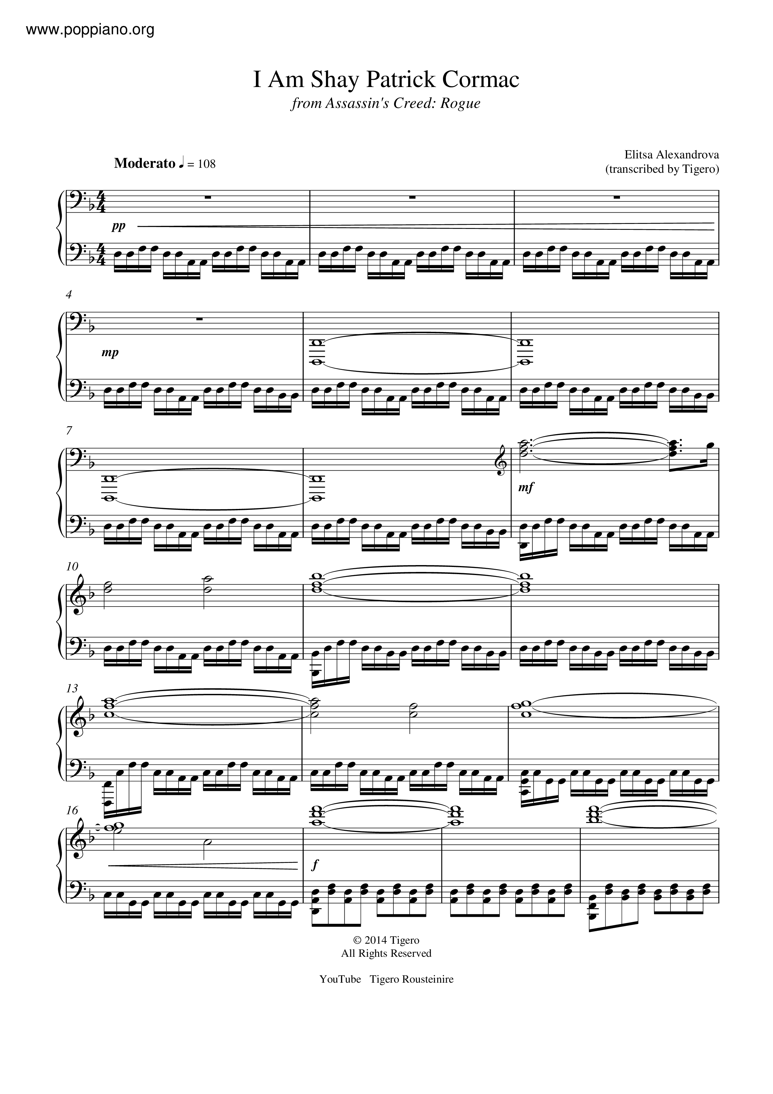 ☆ Assassin-I Am Shay Patrick Cormac Sheet Music Pdf, - Free Score.