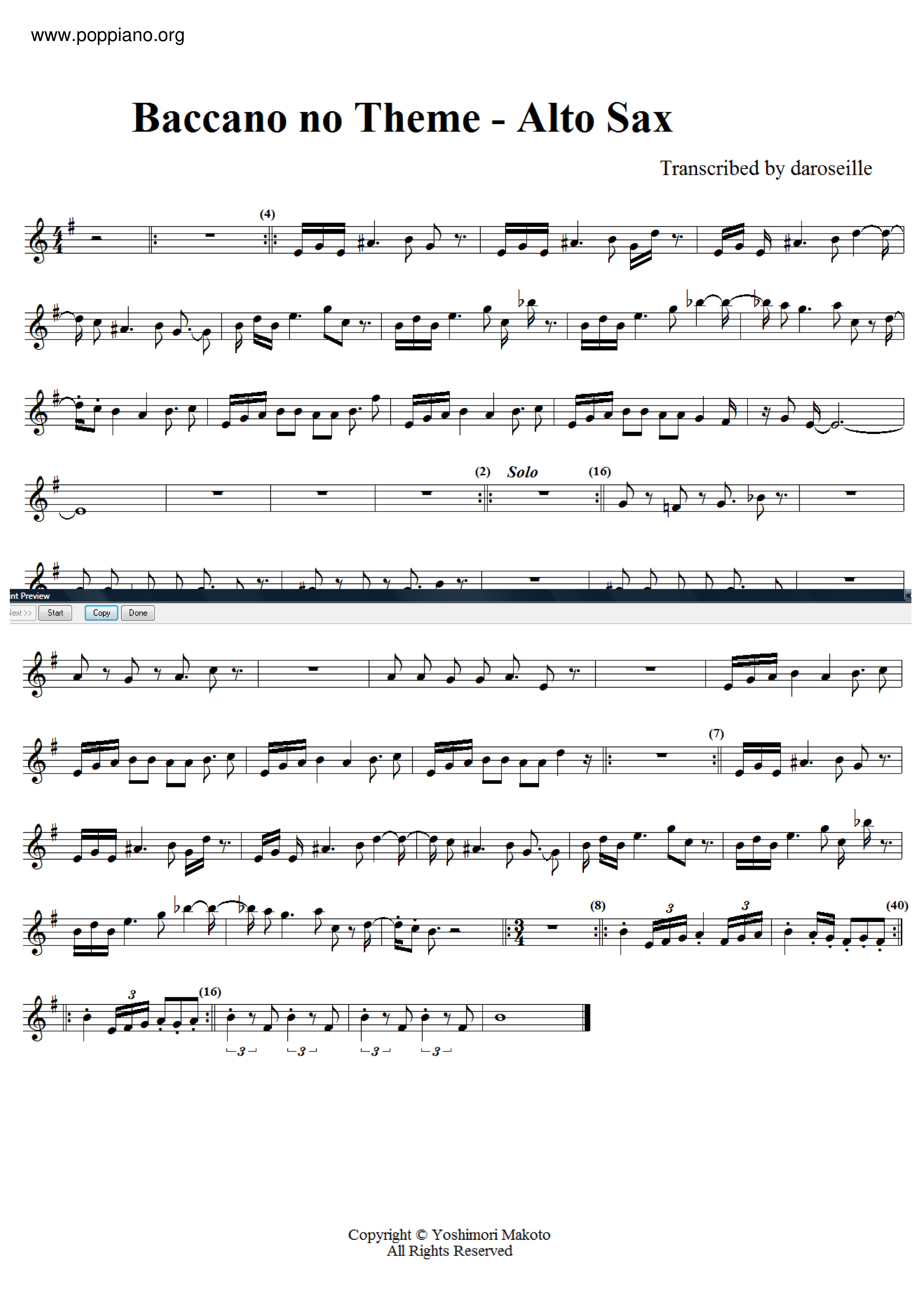 Baccano No Theme Score