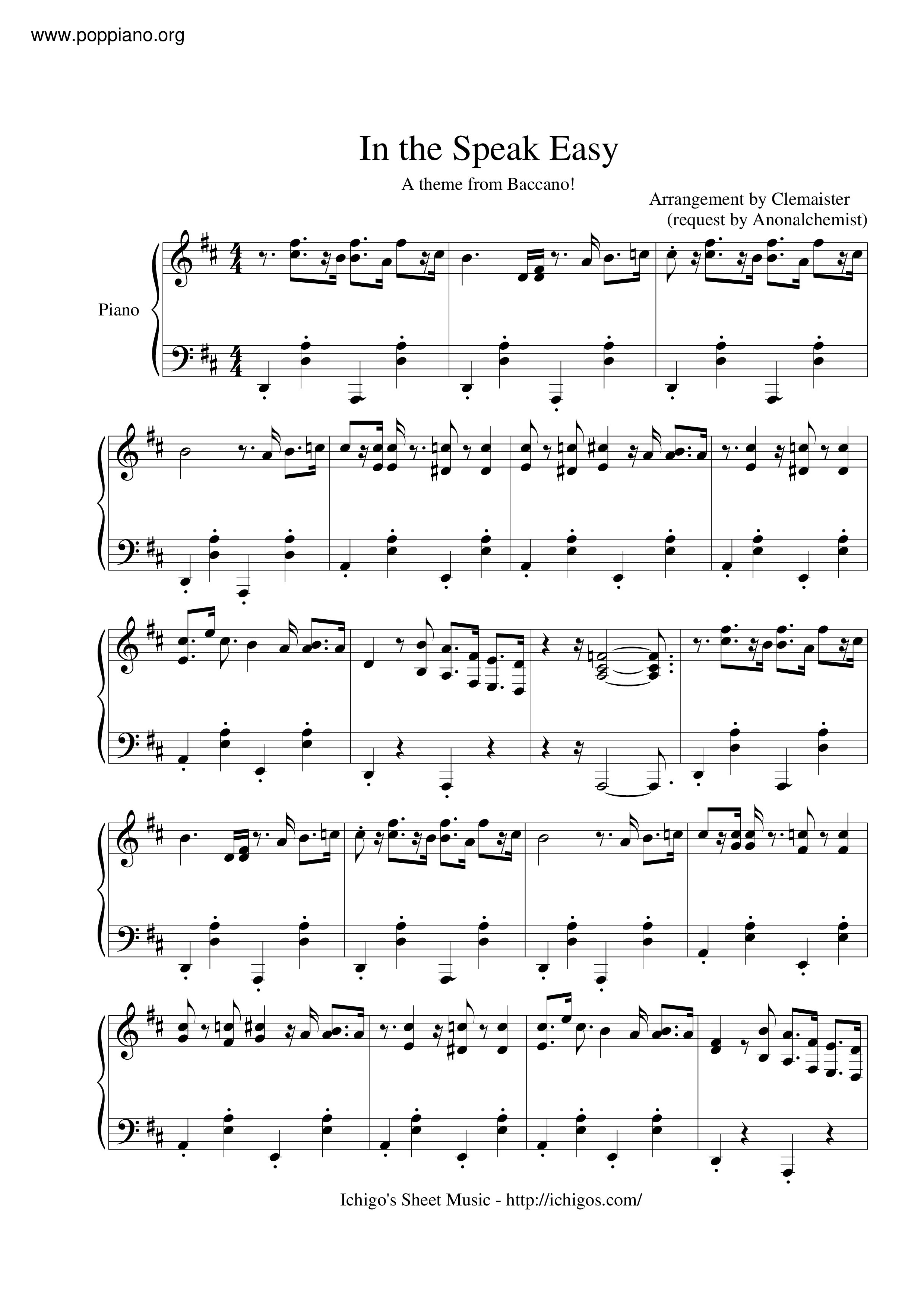 In The Speak Easy Score